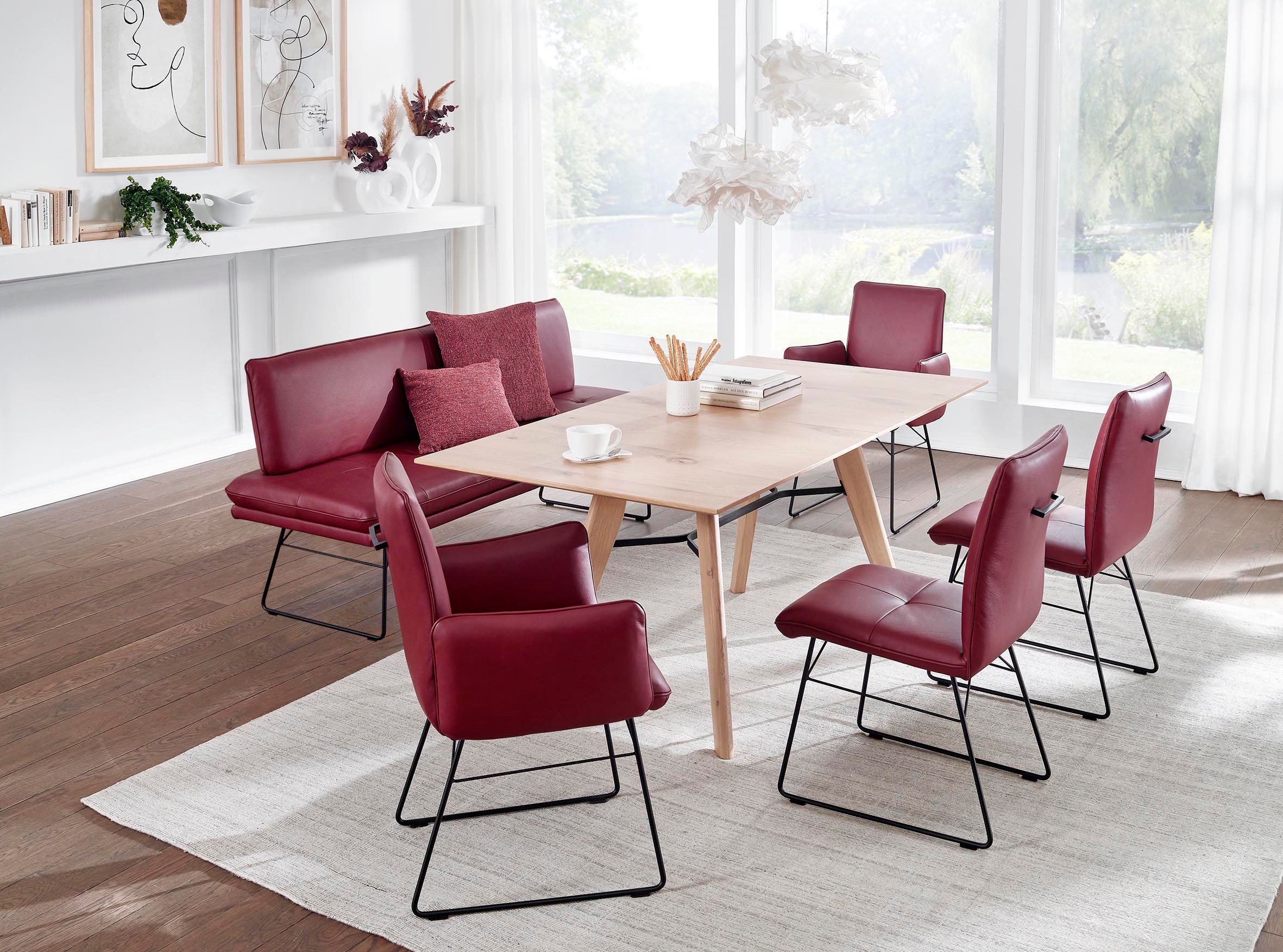 K+W Komfort & Wohnen Essgruppe »Giacomo IV« 6 Stk. tlg. Polsterbank in 2 Größen, 2 Kufenstühle, 2 Armlehnenstühle und 1 Tisch