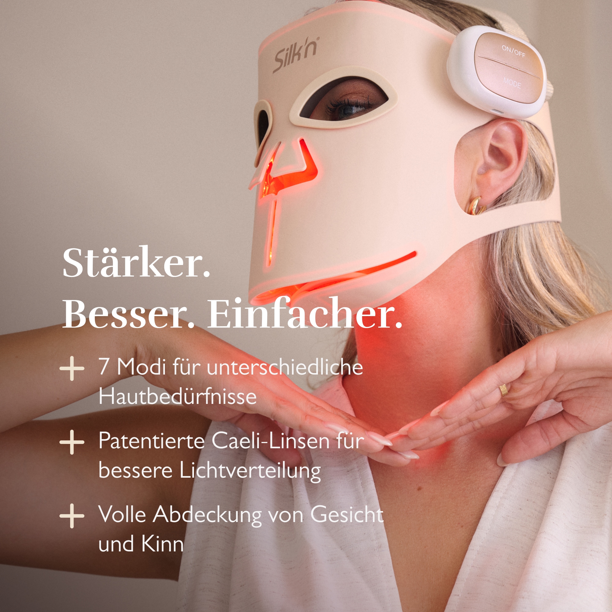 Silk'n Anti-Aging-Gerät »LED Face Mask Pro« Fortschrittliche kabellose LED-Maske mit 7 Lichtmodi