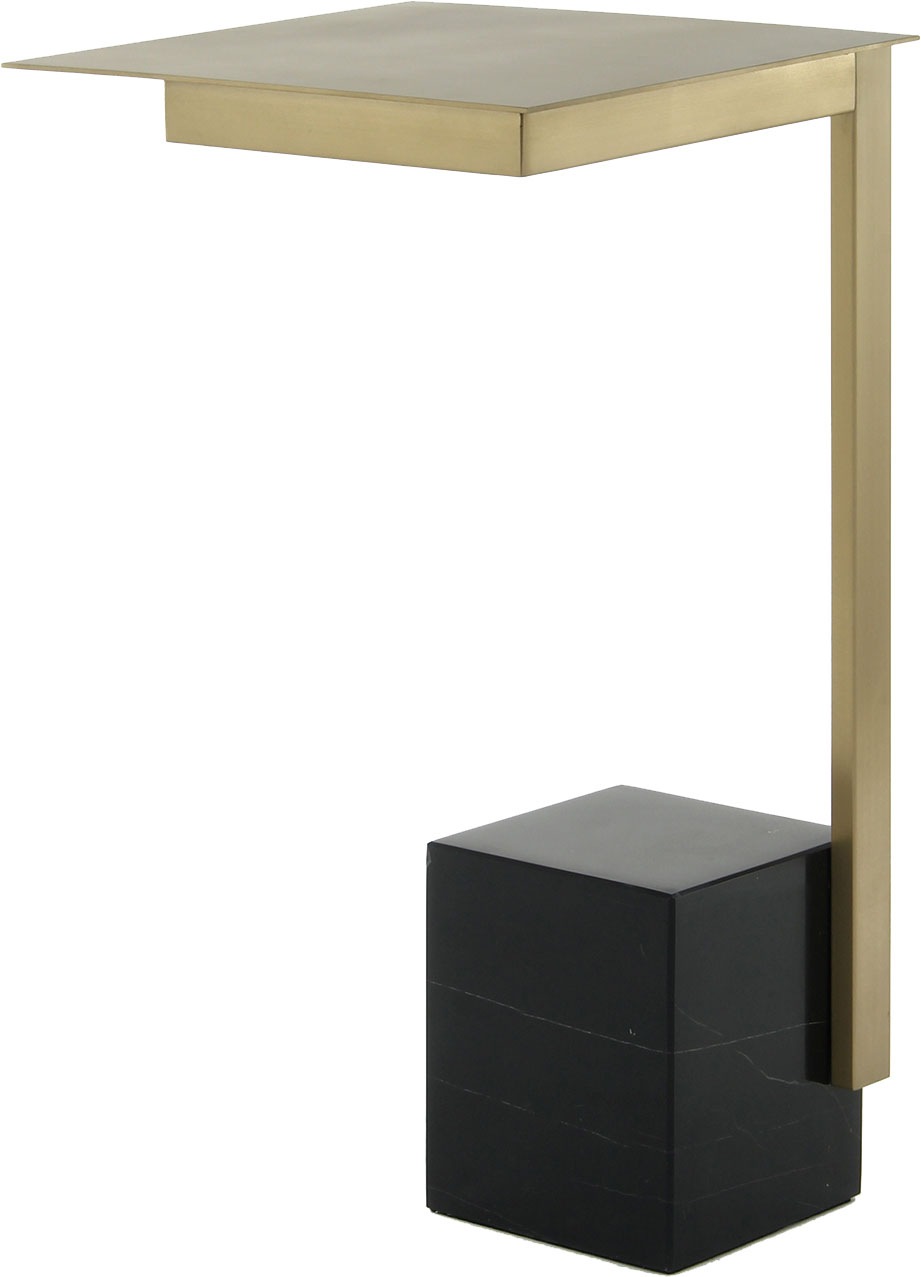Kayoom Beistelltisch »Oscar 225, Passender Marmorfuß in kantigem Design«, (1 St.), Eckiger Marmorfuß, eckige Ablagefläche und Gestell aus Edelstahl