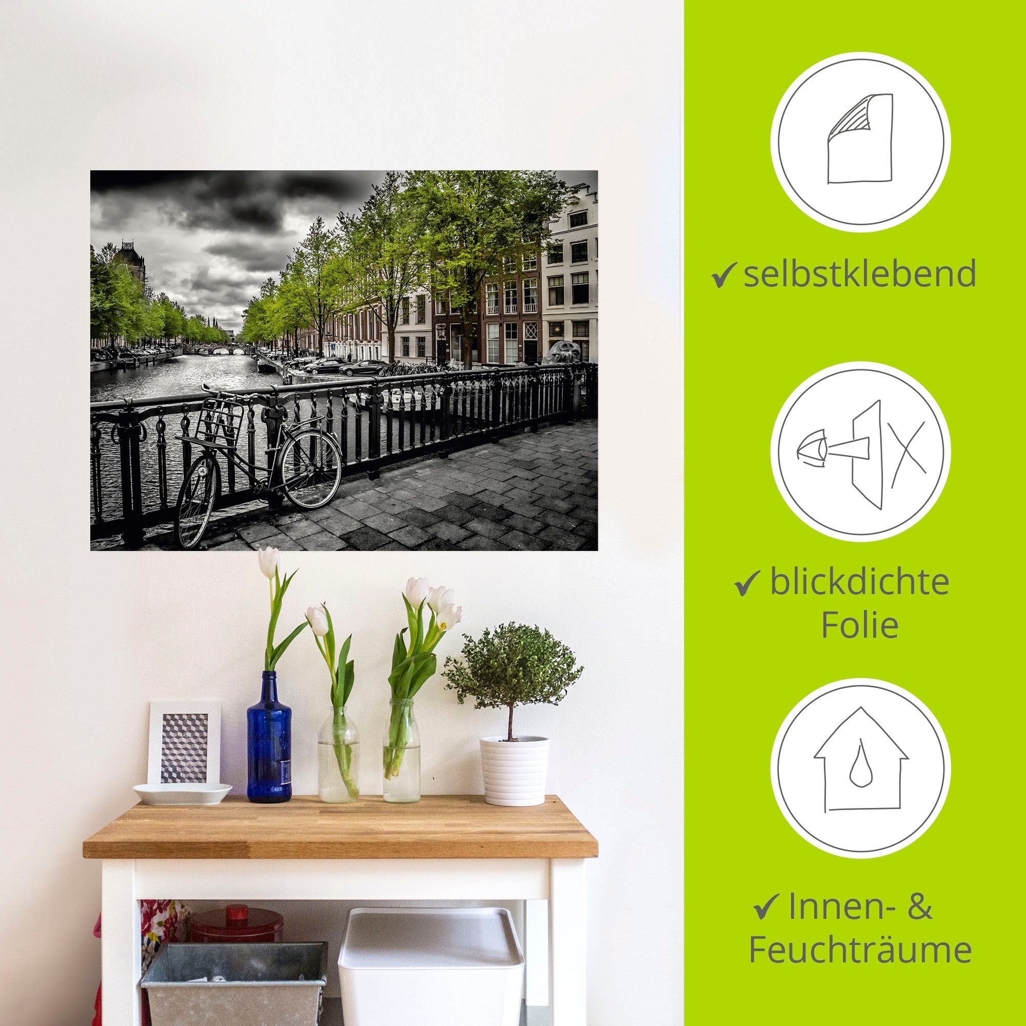 Artland Wandbild »Amsterdam Keizergracht II«, Niederlande, (1 St.), als Alubild, Outdoorbild, Leinwandbild, Wandaufkleber, versch. Größen