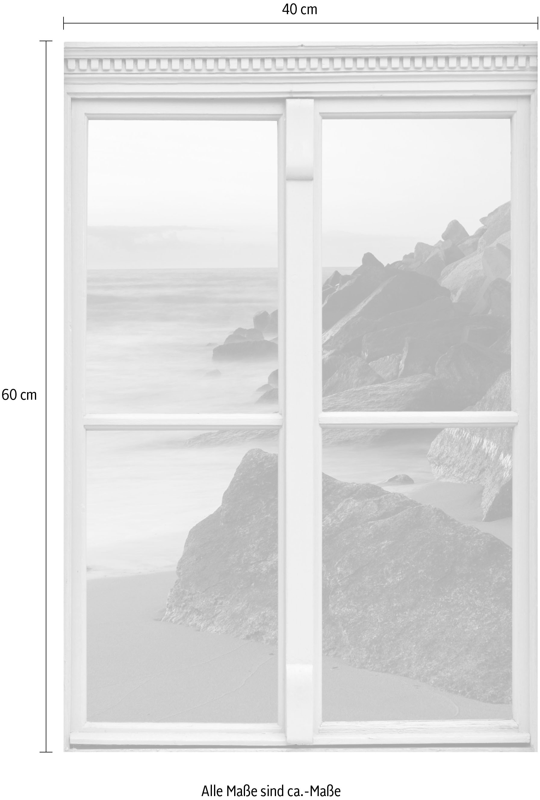 queence Wandsticker »Küste« Wandsticker, Wandbild, selbstklebend, 3D, Fenster