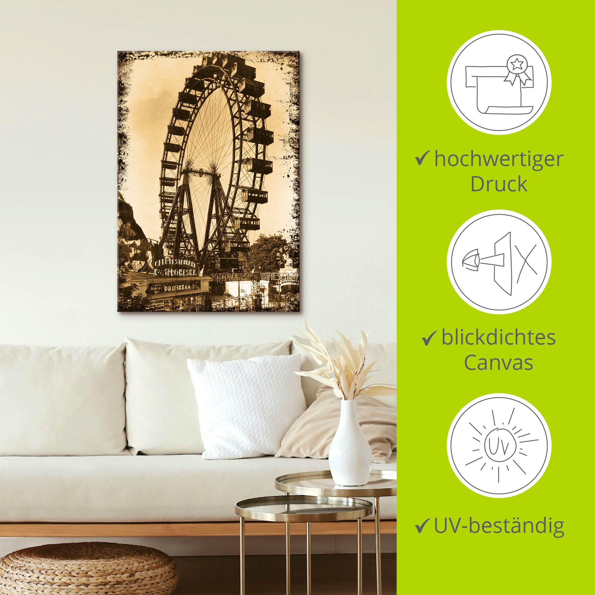 Artland Wandbild »Wien - Prater«, Gebäude, (1 St.), als Leinwandbild, Poster in verschied. Größen