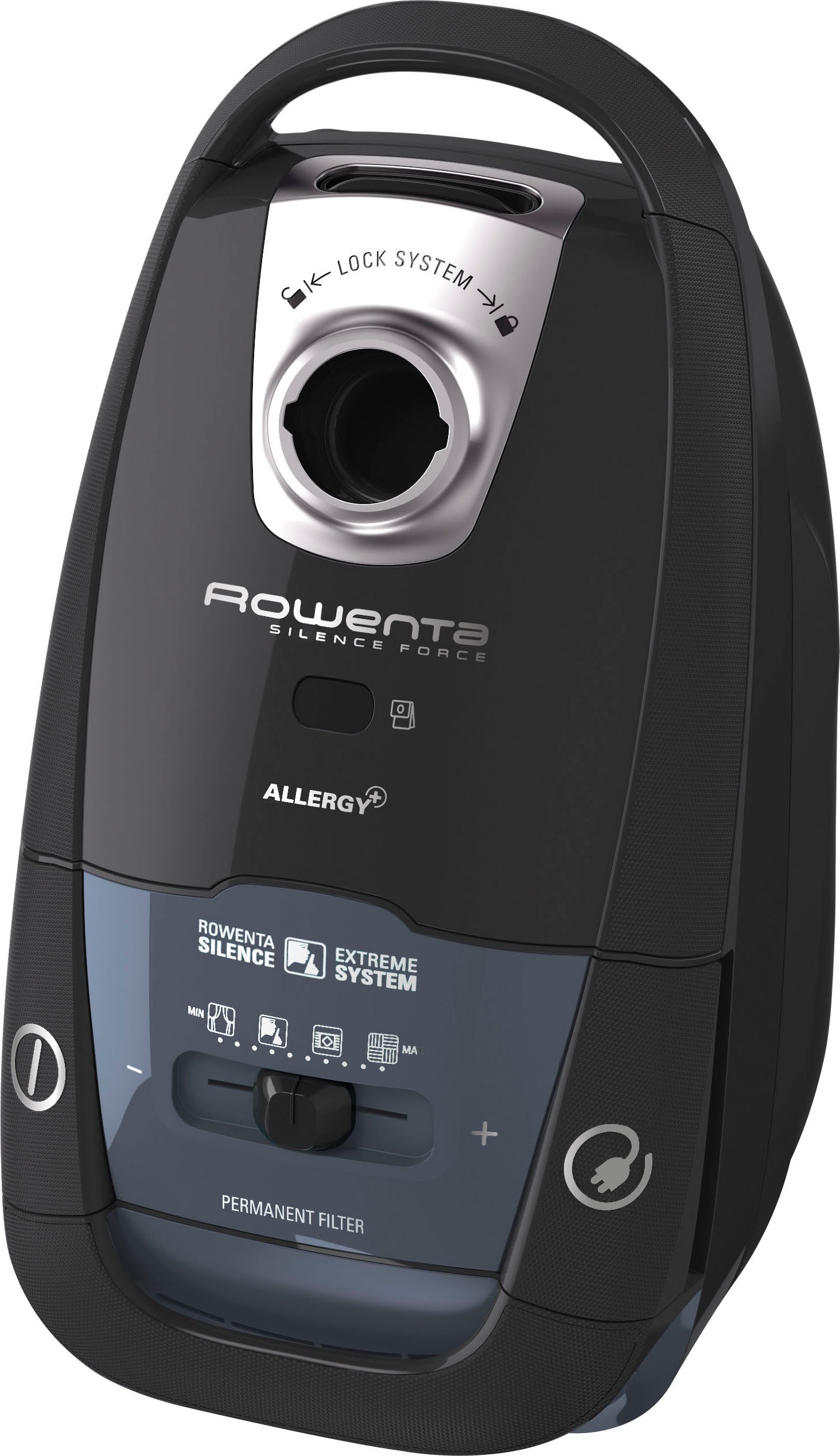 Rowenta Bodenstaubsauger »Silence Force Allergy+, mit Beutel, Effitech-Motor, 75 dB(A), 750 W,«, 750 W, mit Beutel, 4,5 Liter Fassungsvermögen, Staubsauger mit Kabel, schwarz, RO7755