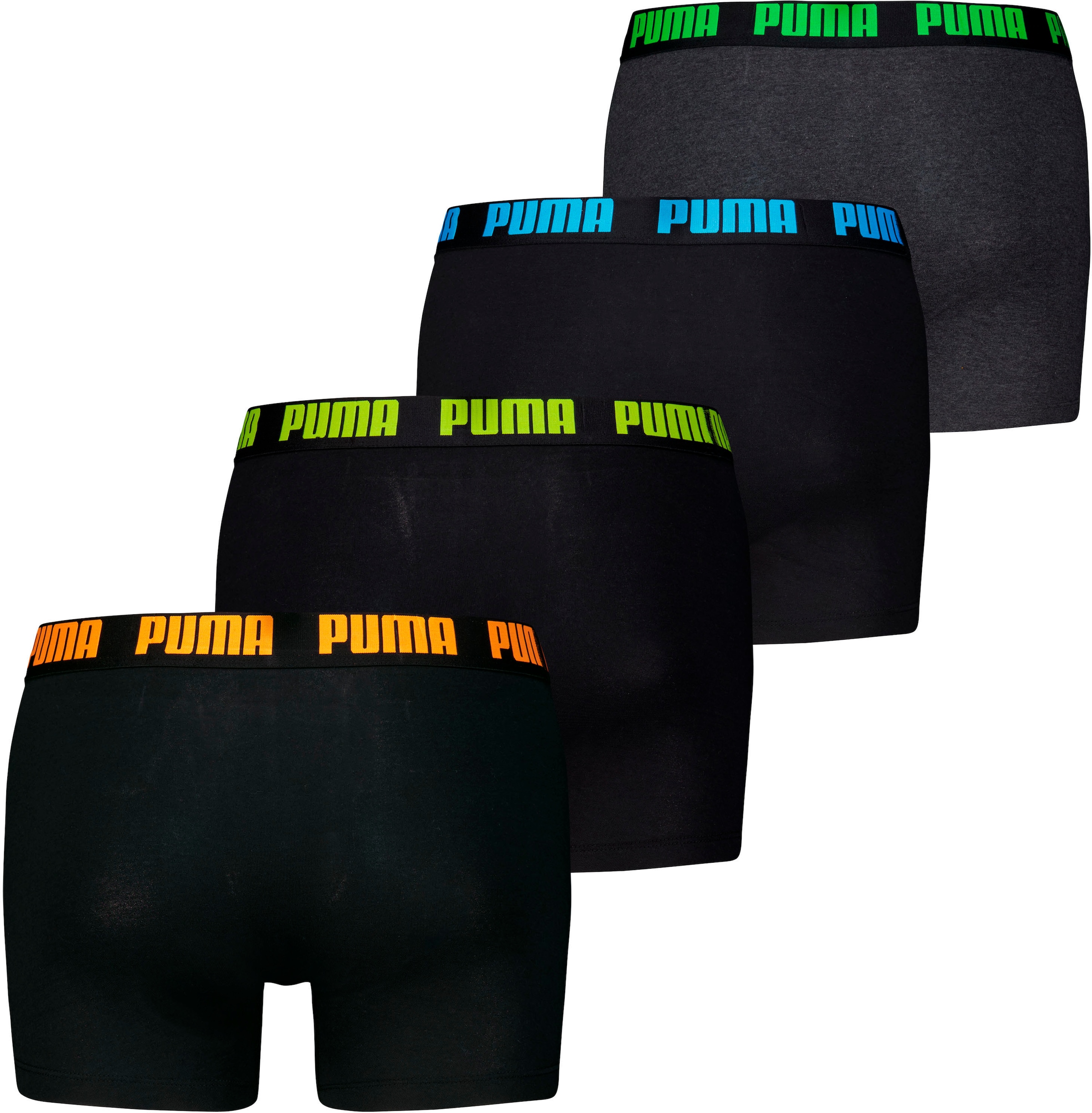 PUMA Boxershorts, (4er-Pack), mit Logobund