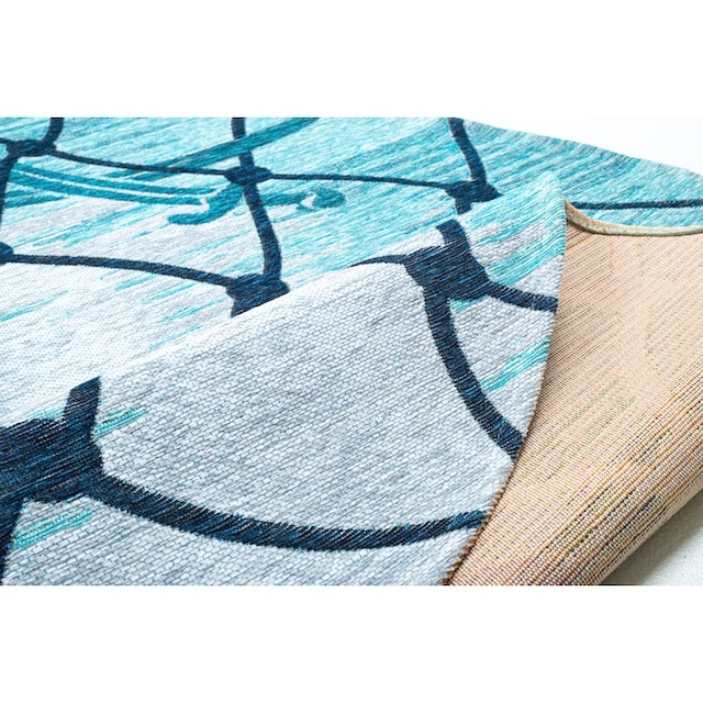 Sansibar Teppich »Keitum 005«, rund, Flachgewebe, modernes Design, Motiv  Fischernetz & gekreuzte Säbel kaufen bei OTTO