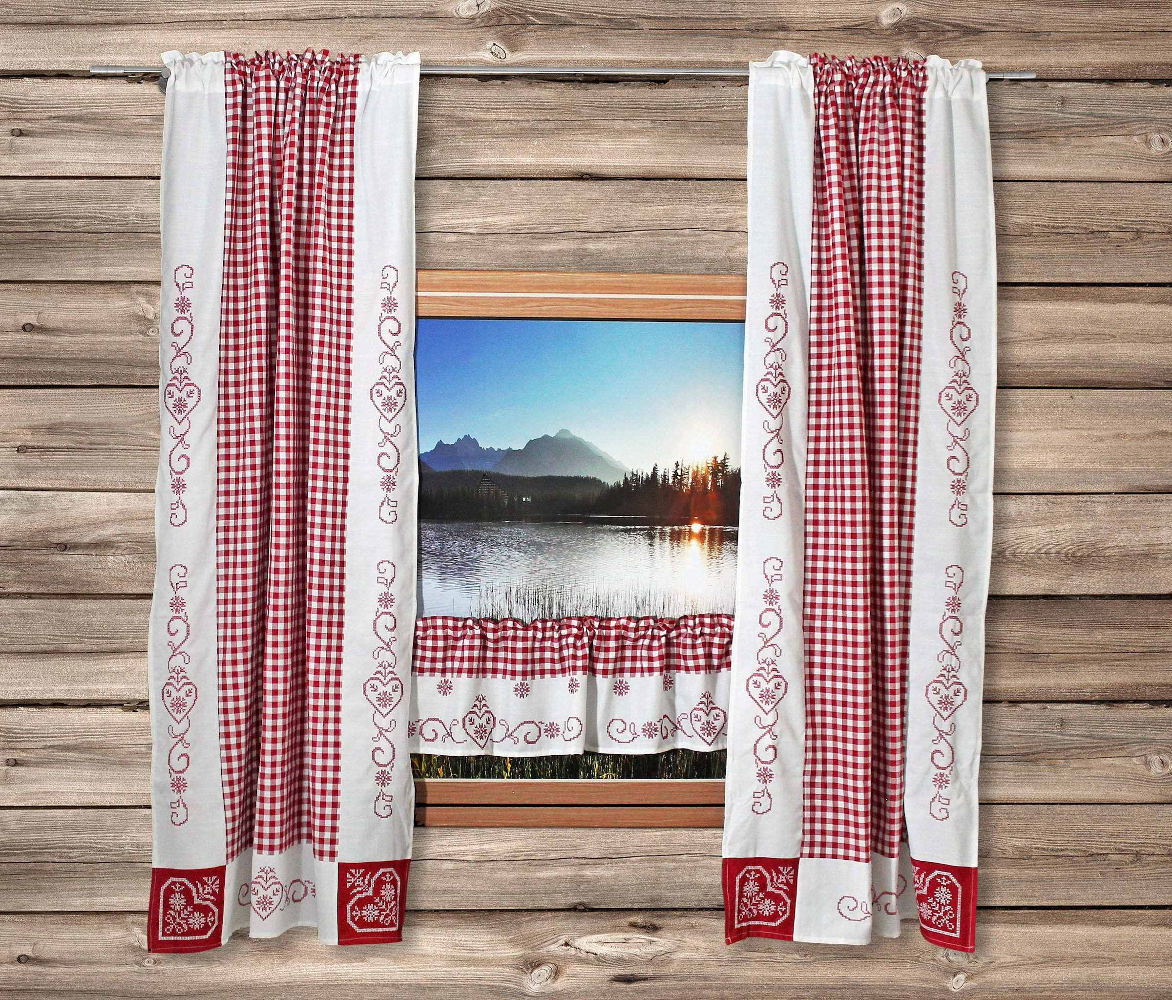 HOSSNER - ART OF HOME DECO Gardine »Kulm«, (2 St.), Landhaus-Look bei OTTO