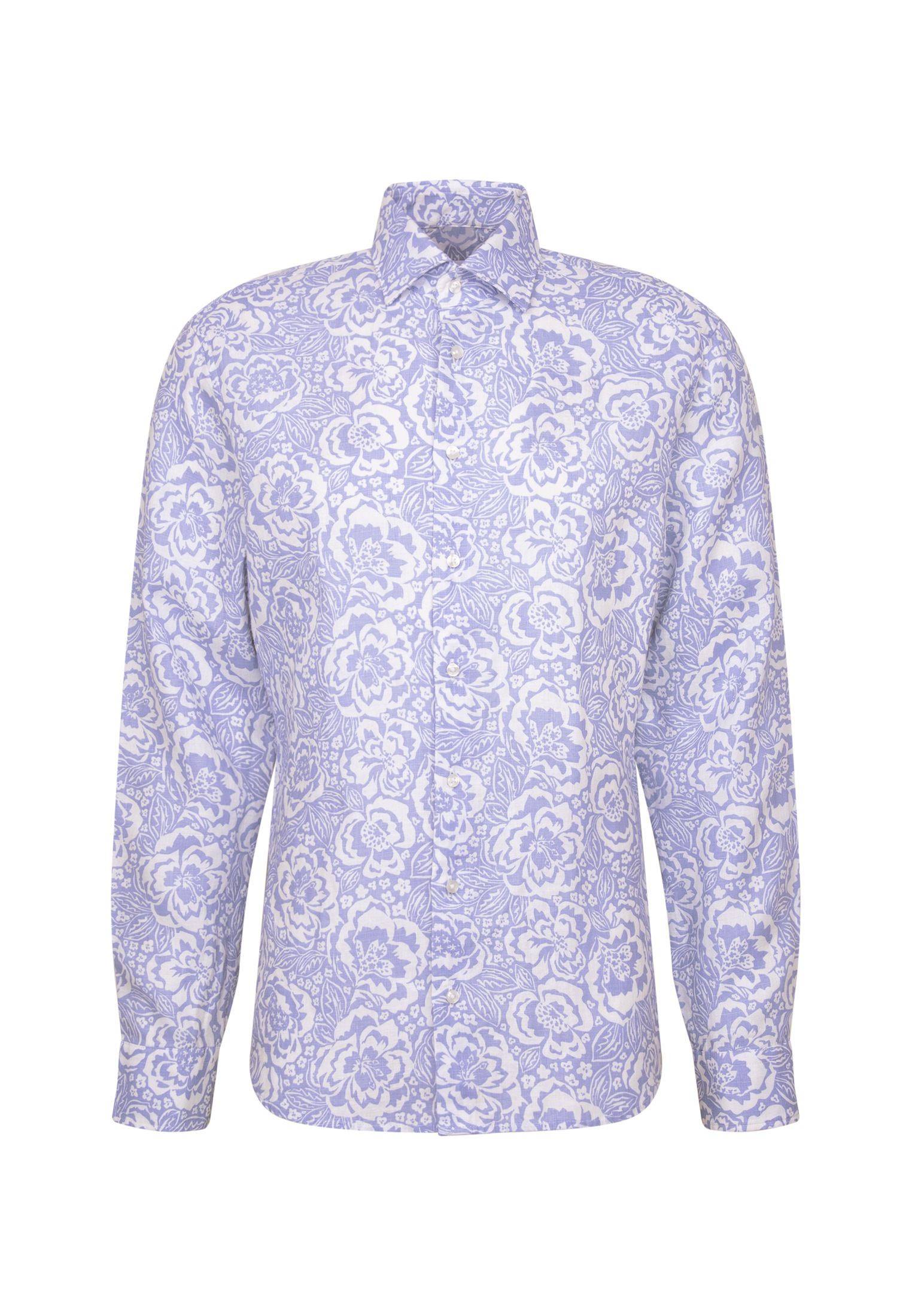 seidensticker Leinenhemd »Schwarze Rose« Shaped 1/1 Kentkragen Druck