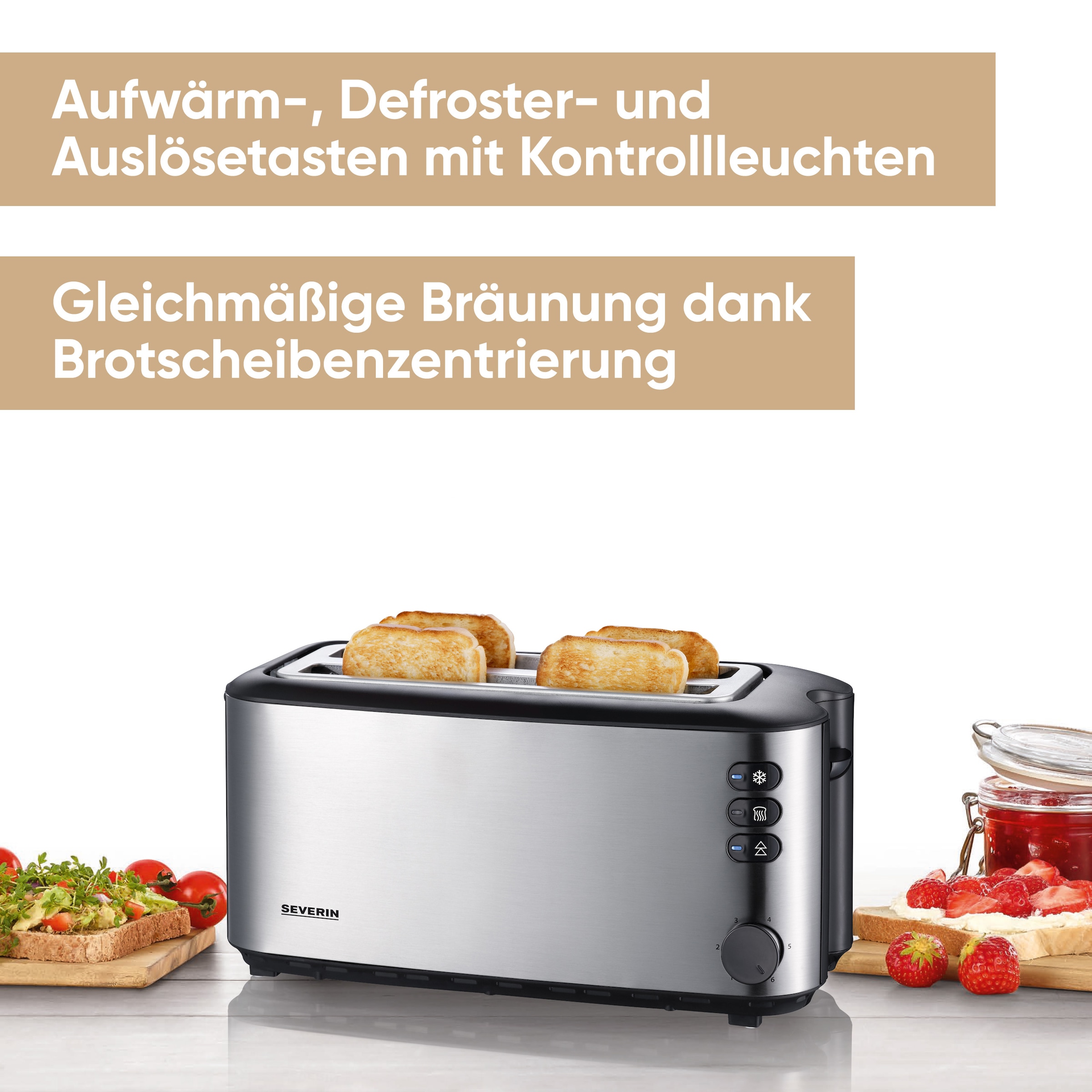 Severin Toaster »AT 2509« 2 lange Schlitze für 4 Scheiben 1400 W