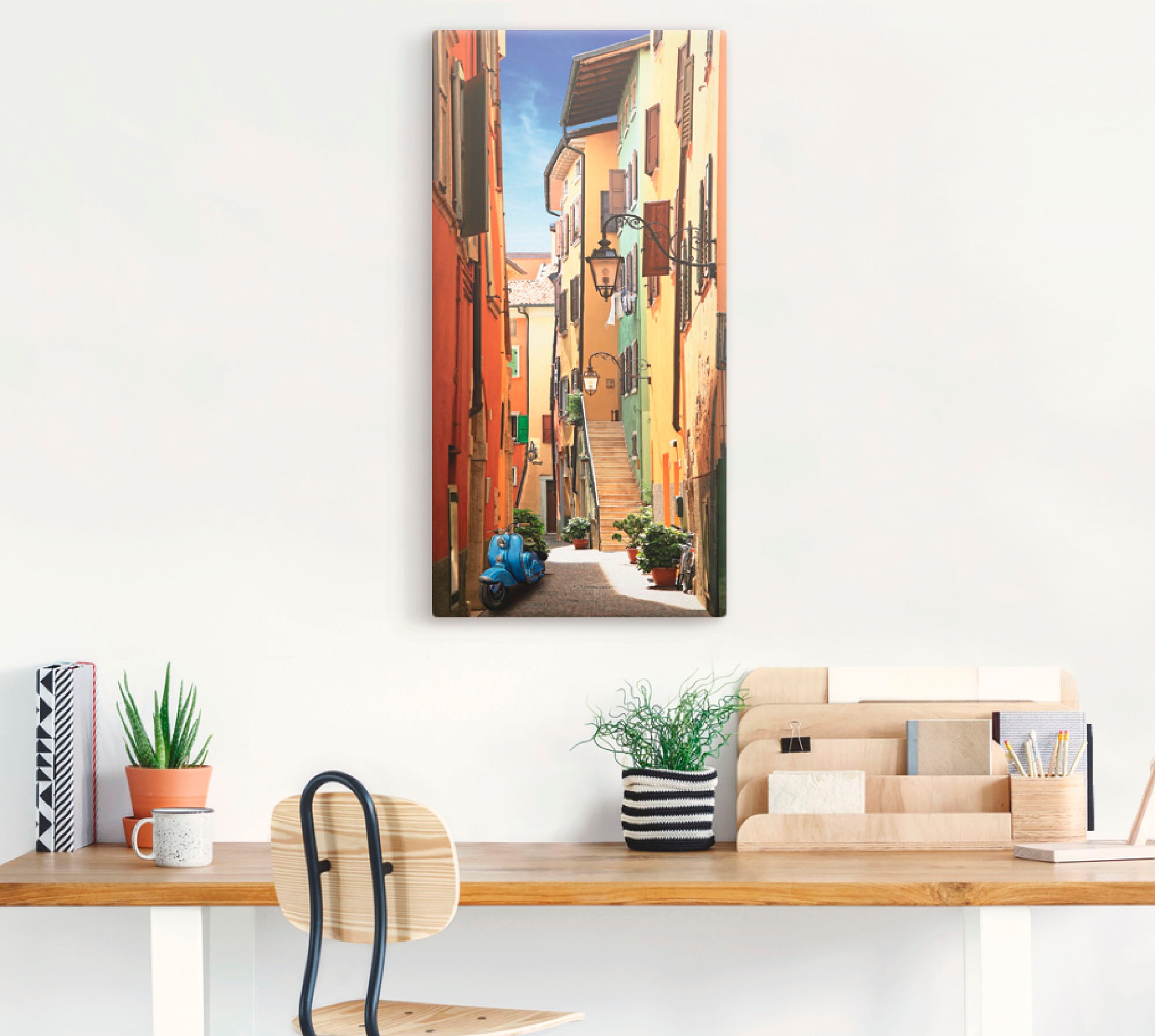 »Altstadtgasse Architektonische Elemente, Shop verschied. Wandaufkleber Artland OTTO in als Riva Poster, St.), Größen del Garda«, (1 Online Wandbild Leinwandbild, im