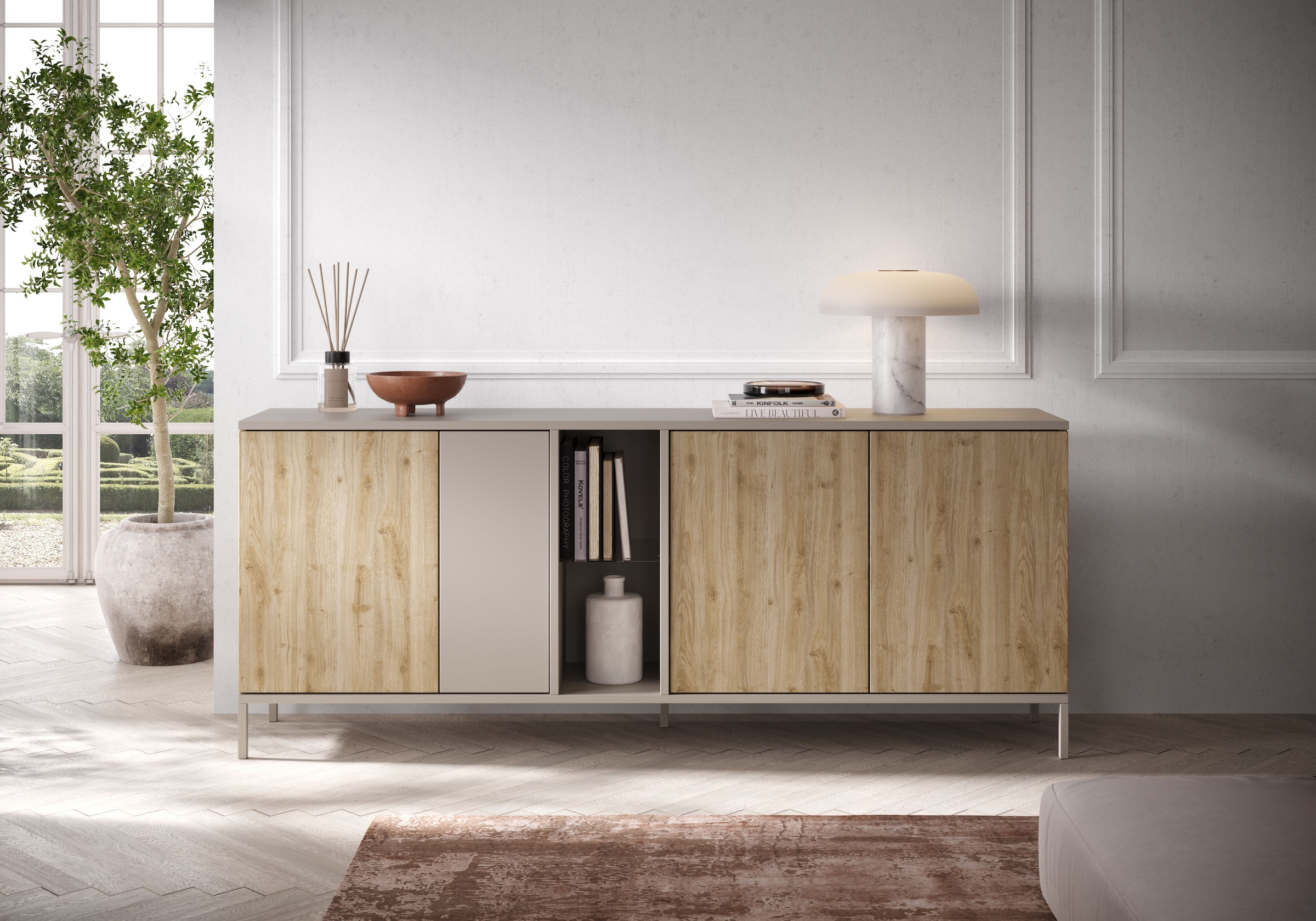 Sideboard »Gent Breite 210 cm, Kommode mit 4 Türen u. 2 offenen Fächern«, Anrichte,...