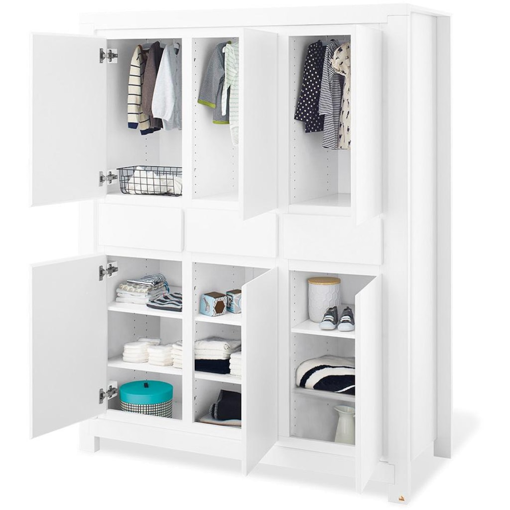 Pinolino® Babyzimmer-Komplettset »Milk«, (Set, 3 St.), extrabreit groß; mit Kinderbett, Schrank und Wickelkommode