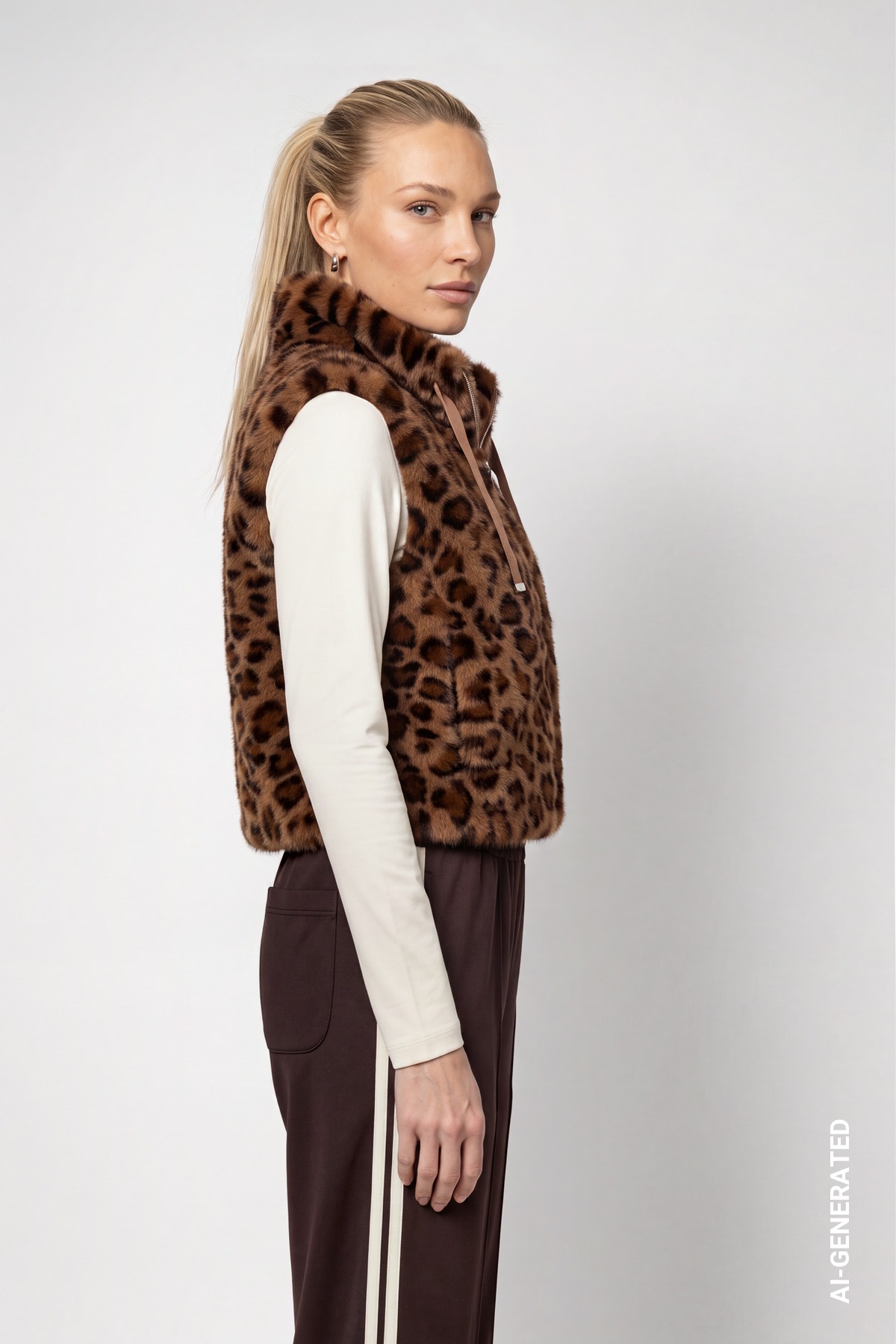 Monari »Weste Leo fake fur« Regular fit mit Stehkragen