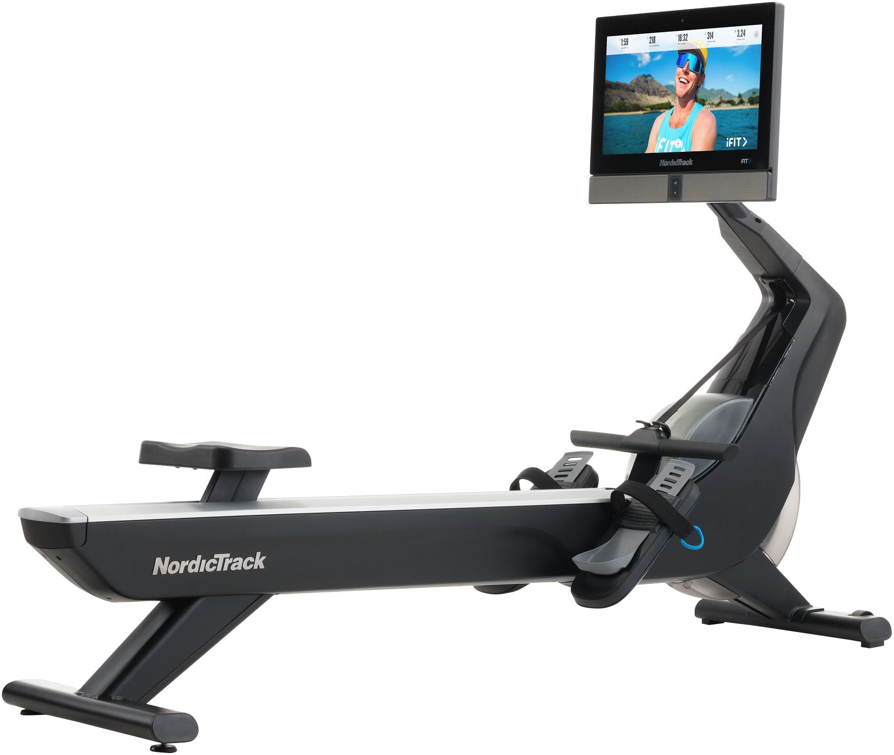 NordicTrack Rudergerät »NordicTrack RW900«, (iFIT-fähiges Rudergerät mit schwenkbarem 22'' Touchscreen), Rudermaschine, 26 Widerstandsstufen, Magnetbremssystem