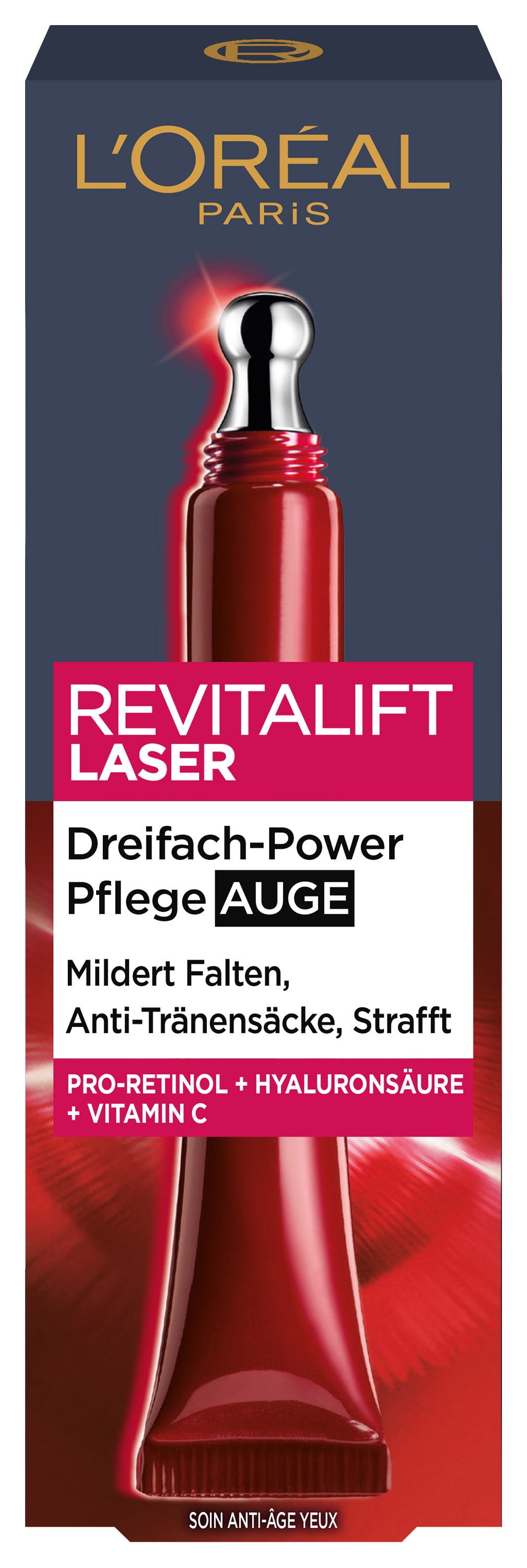 L'ORÉAL PARIS Augencreme »REVITALIFT LASER X3 ANTI-AGE AUGENPFLEGE« wirkt abschwellend, mildert Falten, gegen Falten und Augenringe
