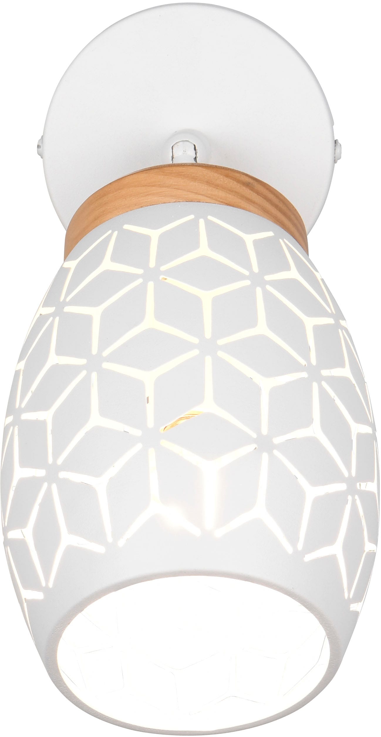 REALITY Leuchten Wandstrahler »BIDAR, Wandlampe mit verstellbarem Spot, exkl 1x E14 max 10W« E14 1 Stk. warmweiß - kaltweiß Kippschalter ON/OFF, Metall-Lampenschirm Lasercut Optik Ø 12cm