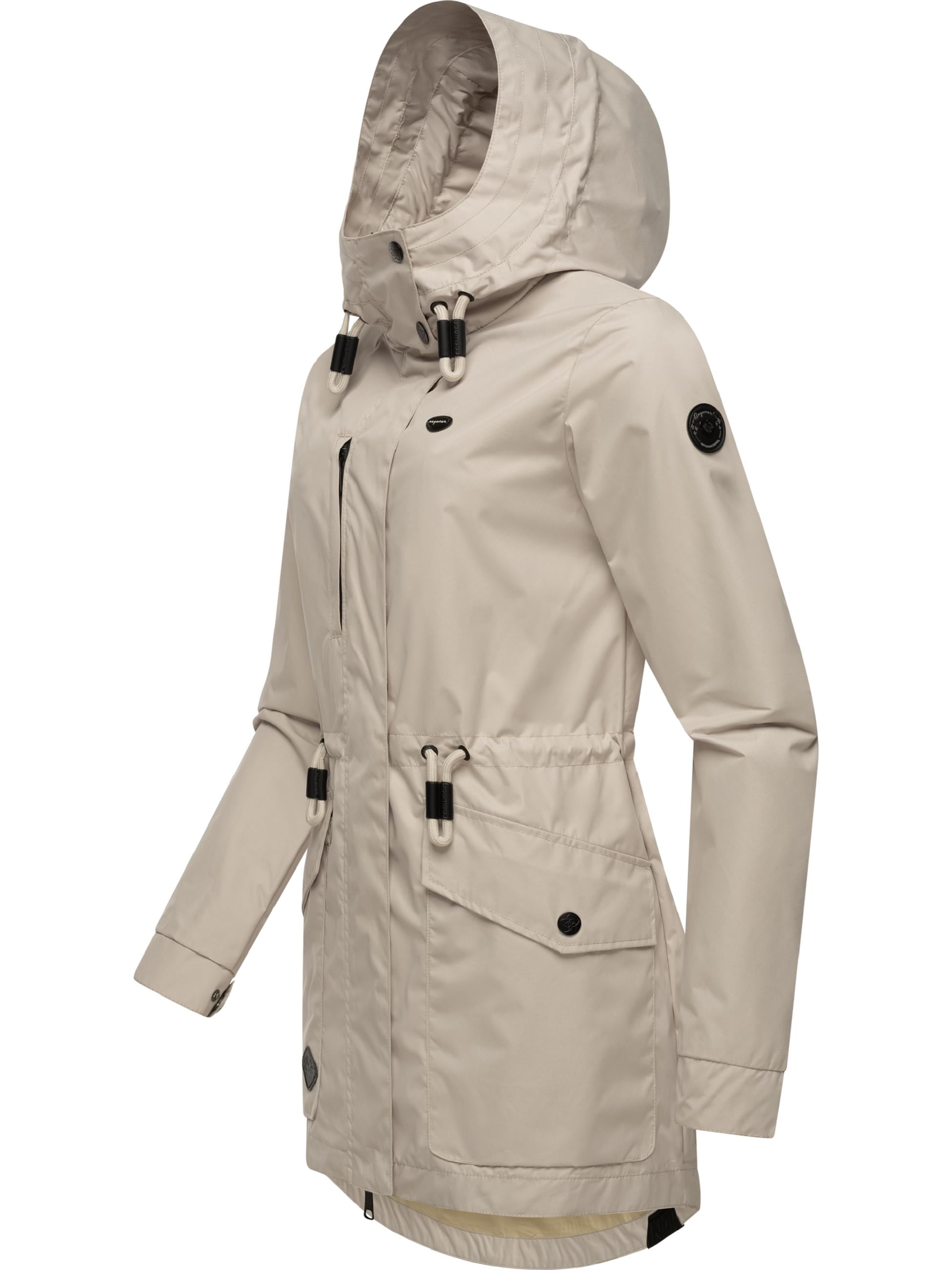 Ragwear Parka »Outdoorjacke Alysa«, mit Kapuze, stylische Damen Übergangsjacke mit Taillenzugband