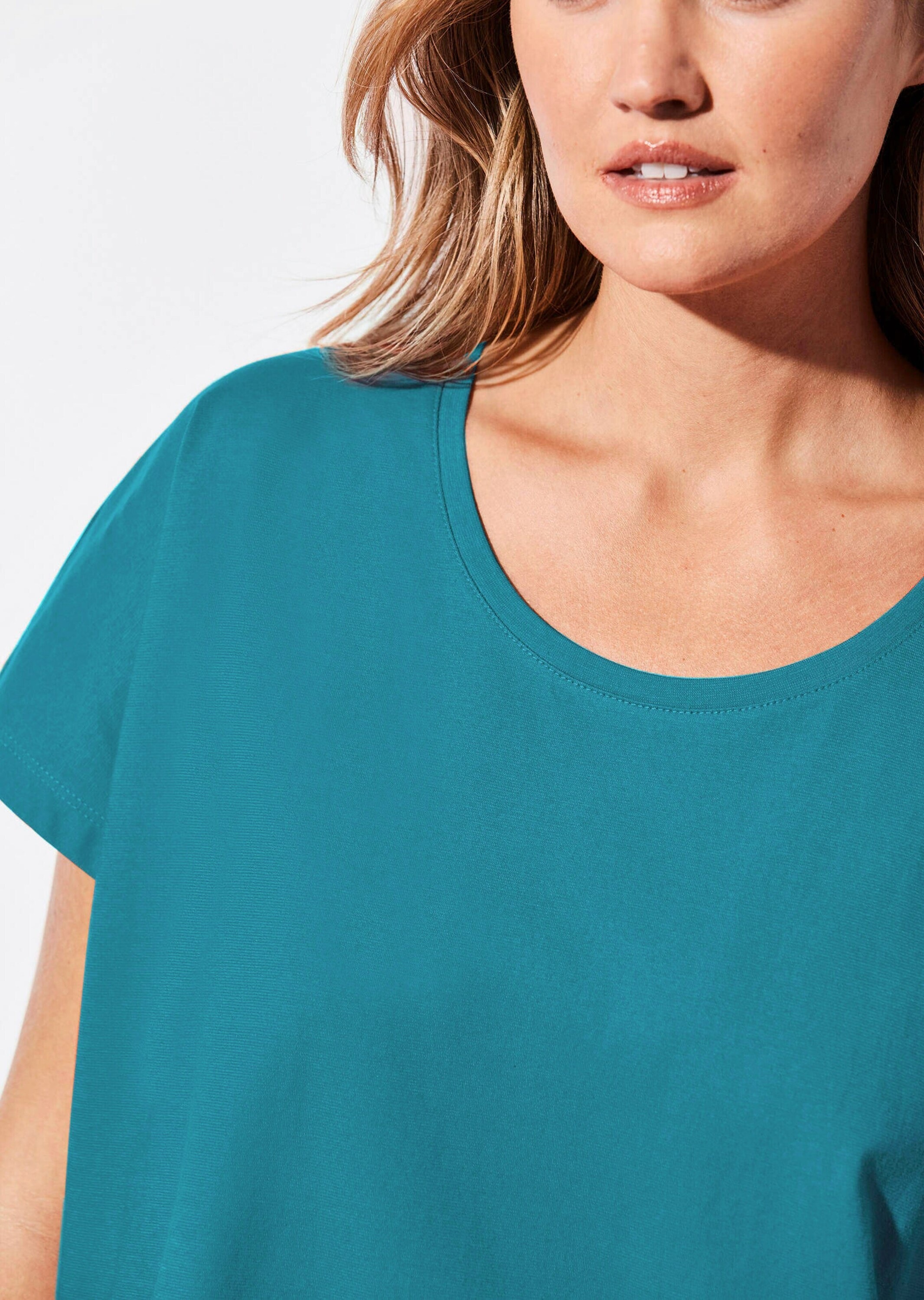 GOLDNER Kurzarmshirt »Shirt mit Rundhalsausschnitt«