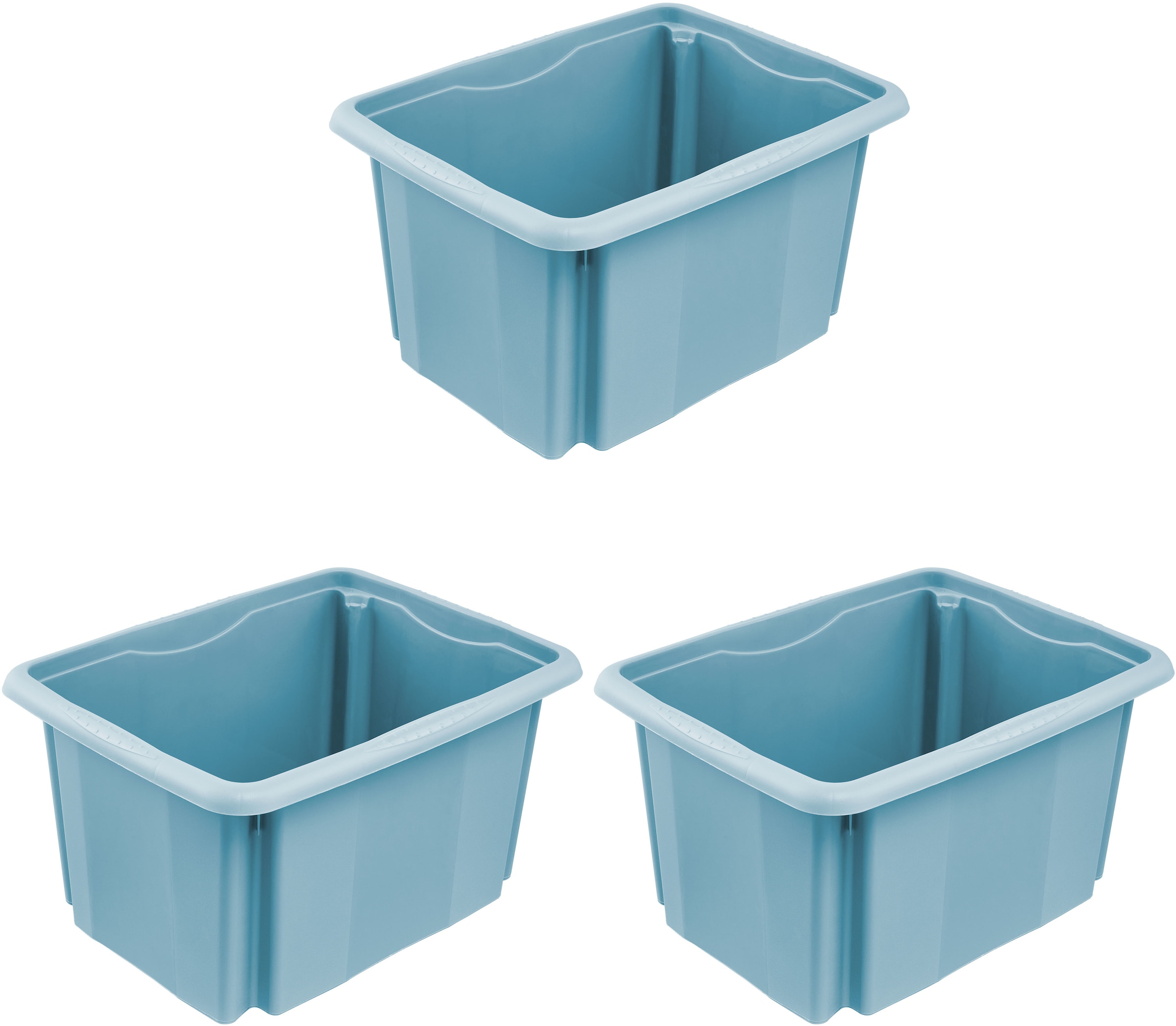 keeeper Aufbewahrungsbox »Emil, 3er Set, 15 L, 38 x 28,5 x 20,5 cm« ineinander und aufeinander stapelbar