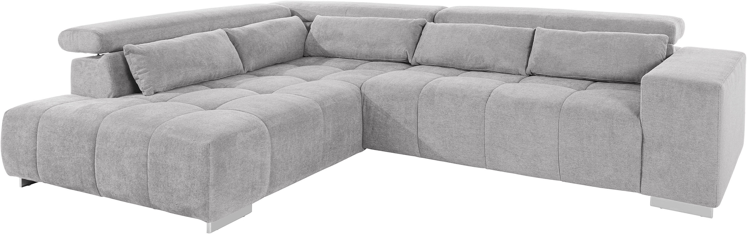 COTTA Ecksofa »Orion L-Form«, mit Kopfteilverstellung & 5 Nierenkissen