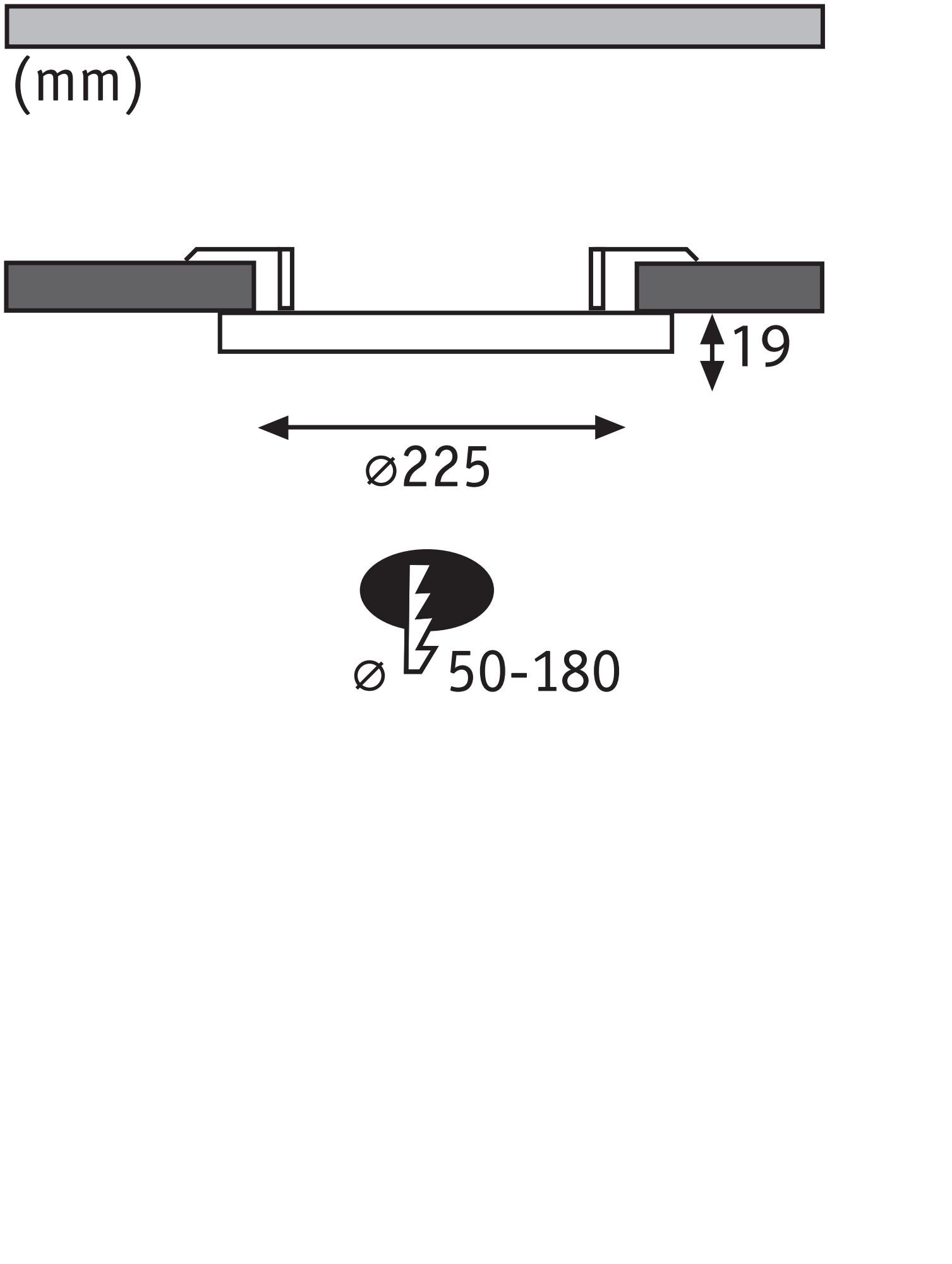 Paulmann LED Einbauleuchte »2in1 Cover-it rund 225mm 16,5W 1200lm 4000K Chrom matt«, 1 flammig, Einbaupanel