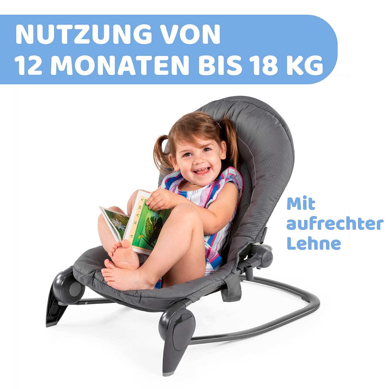 Chicco Babywippe »Hoopla, Moon Grey«, bis 18 kg, mit Spielbogen