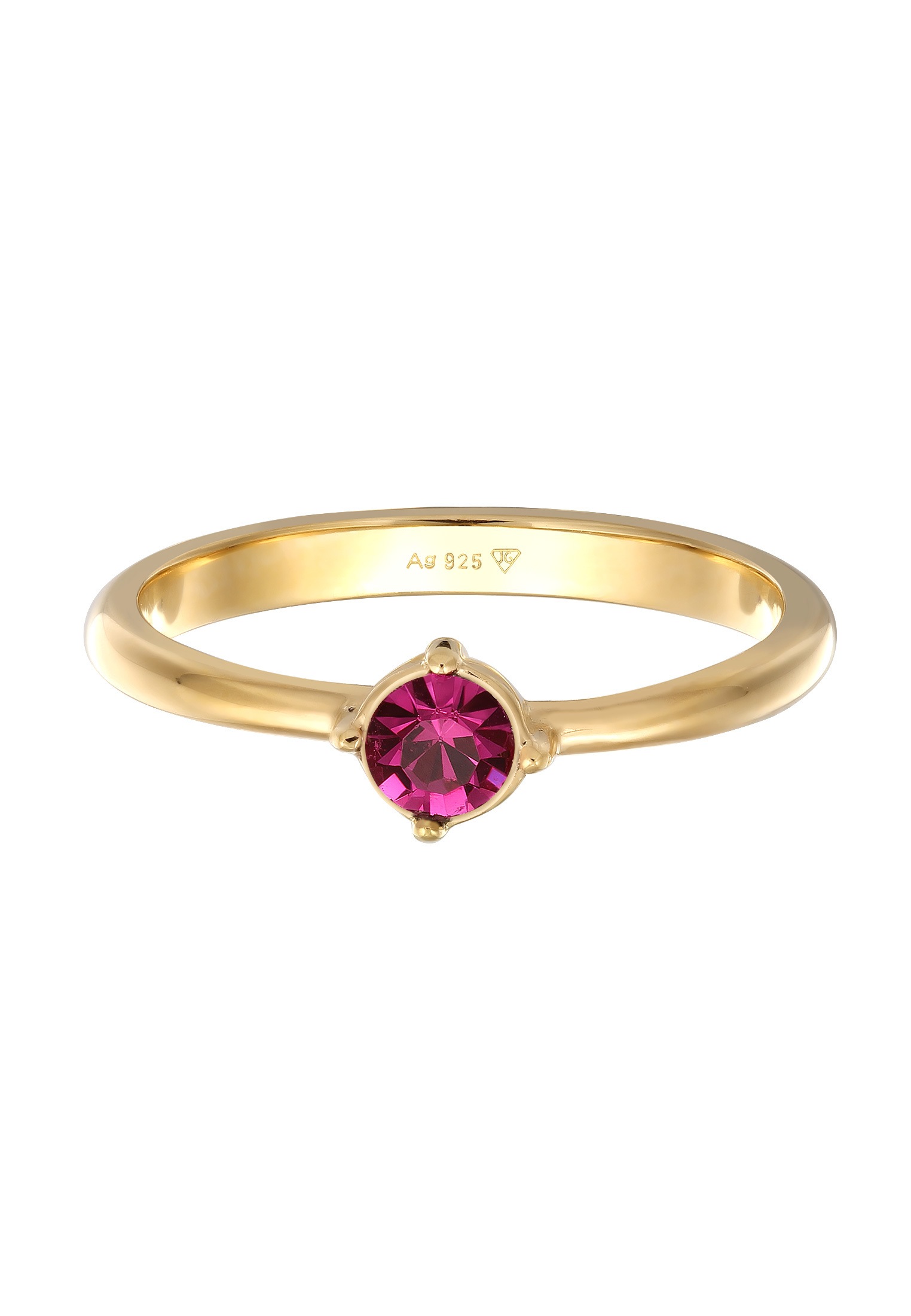 Elli Silberring »Ring Solitär Kristall Rot-Rosa Klassik 925 Silber«