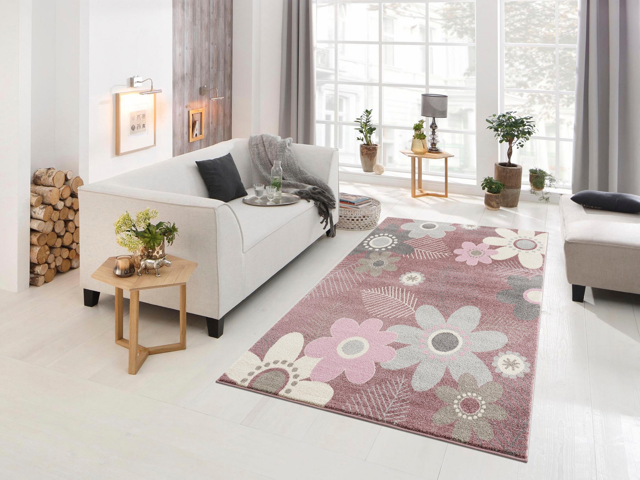 Lüttenhütt Kinderteppich »Johanna«, rechteckig, fürs bei ideale kaufen Design mit Blumen, Wende-Teppiche Kinderzimmer OTTO