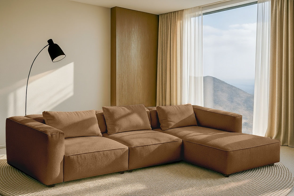 Home affaire Ecksofa »Tvinnet« Breite 317 cm, extra tiefe Sitzfläche, kubisches Sitzvergnügen