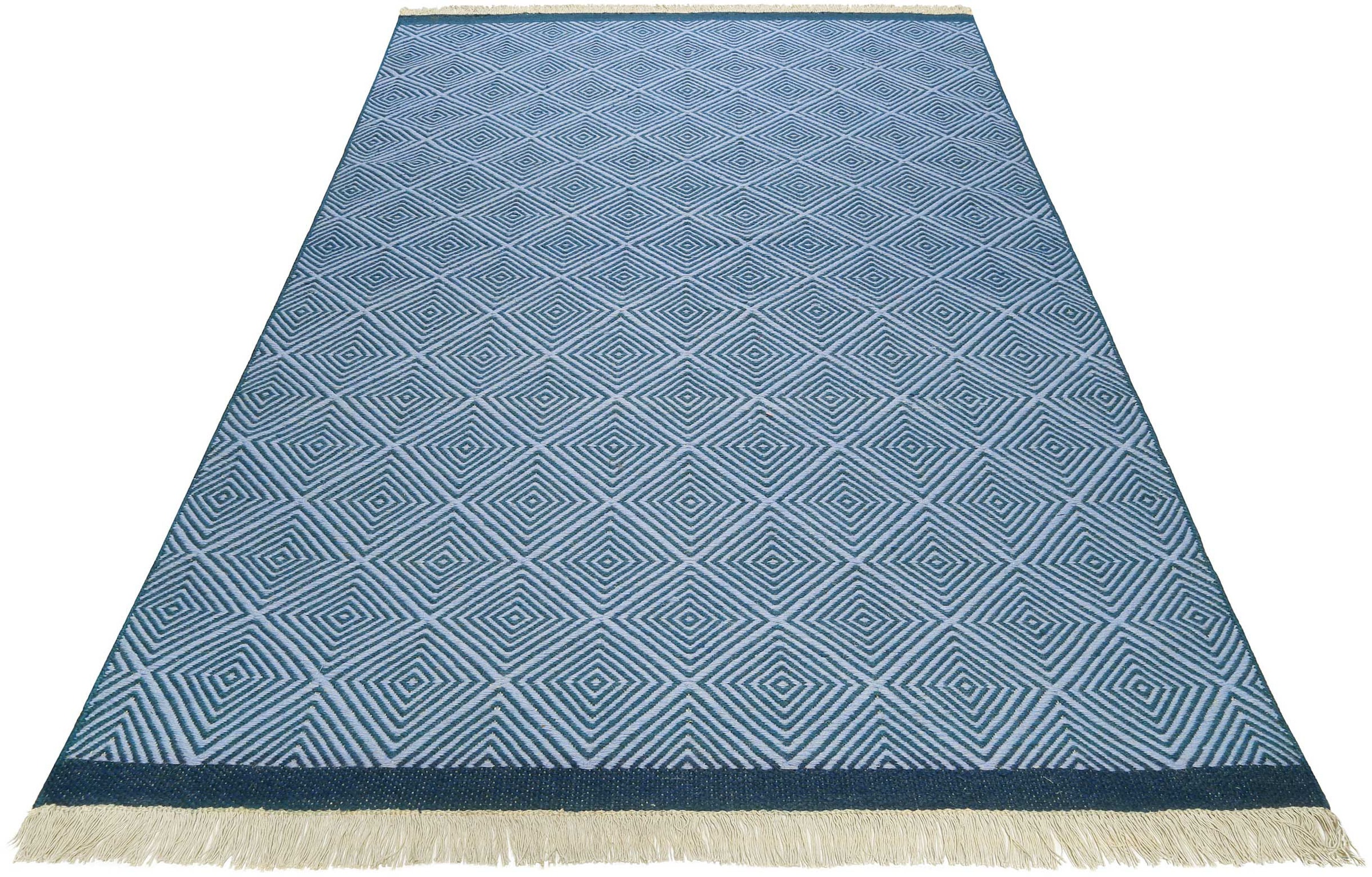 Esprit Wollteppich »Cairo ESP-2206«, rechteckig, 10 mm Höhe, Naturfaserteppich mit Fransen im modernen Design, Wohnzimmer