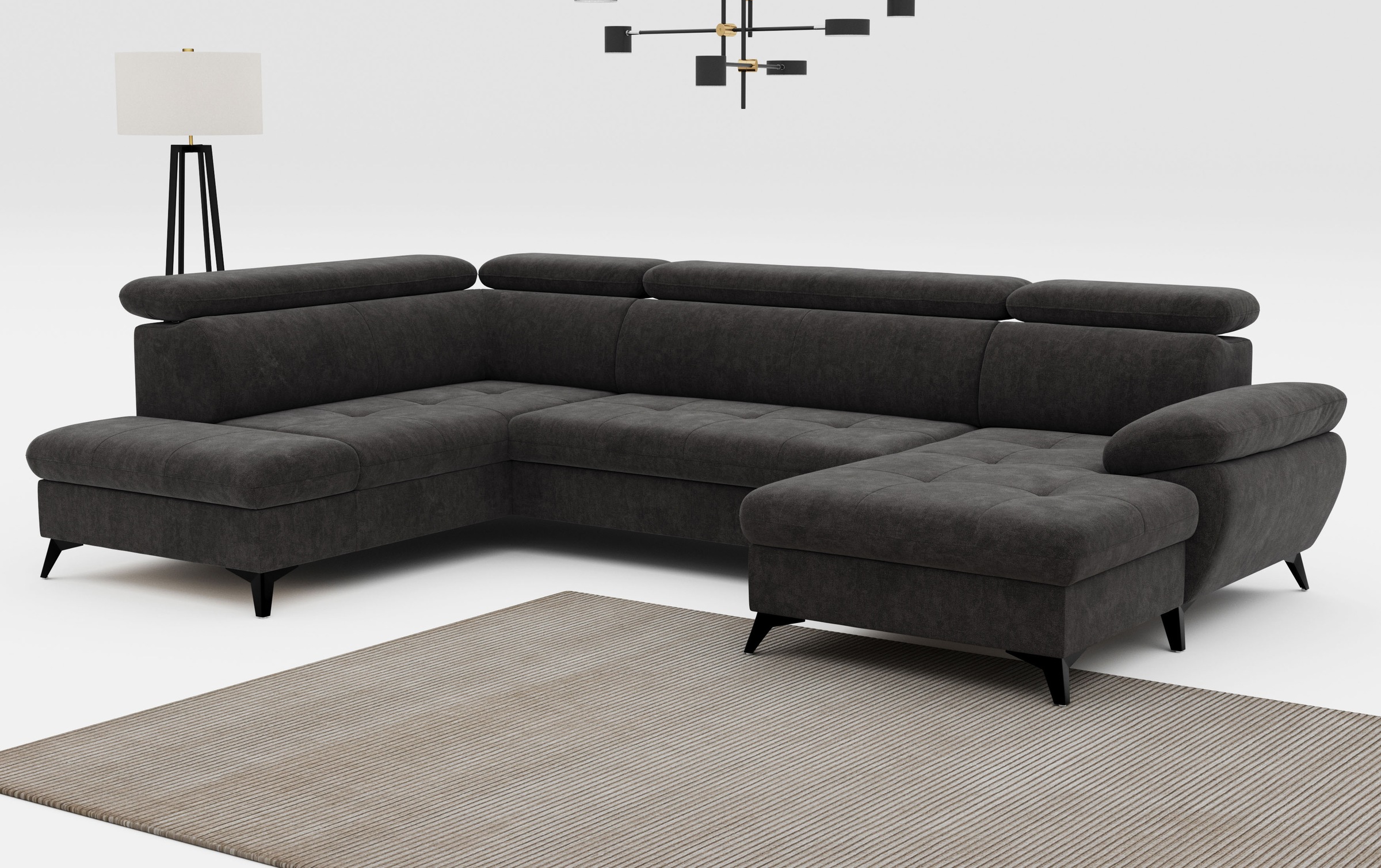 COTTA Wohnlandschaft »Hudson U-Form«, mit Kopfteilverstellung, wahlweise mit Bettfunktion & Bettkasten