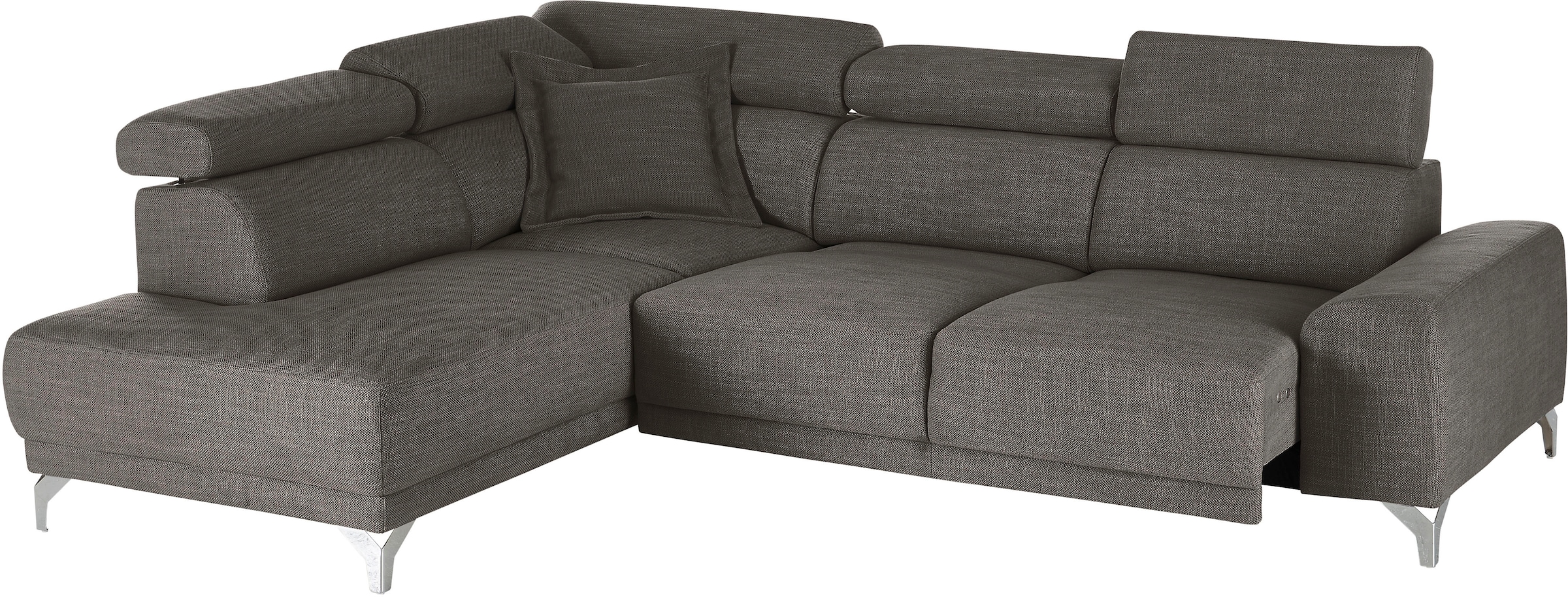 3C Candy Ecksofa »Greve Sofa immer mit manuelle Kopfteilverstellungen, modern, elegant« wahlweise motorischer Sitzvorzug, bequem und zeitlos, L-Form
