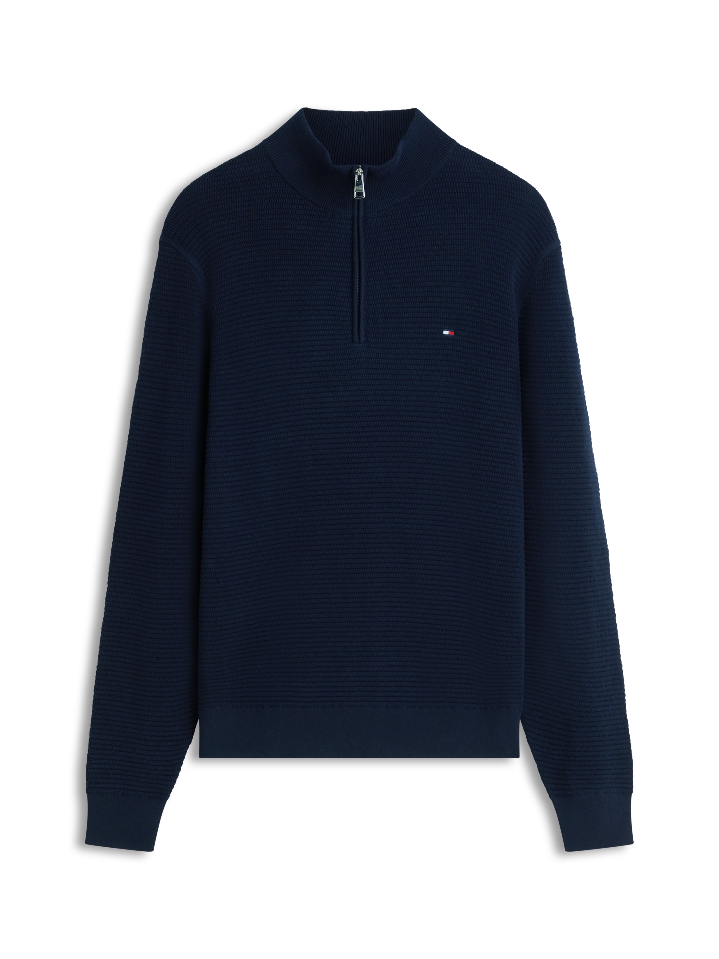 Tommy Hilfiger Strickpullover »SEASONAL STRUCTURE ZIP MOCK« Regular fit mit Troyerkragen