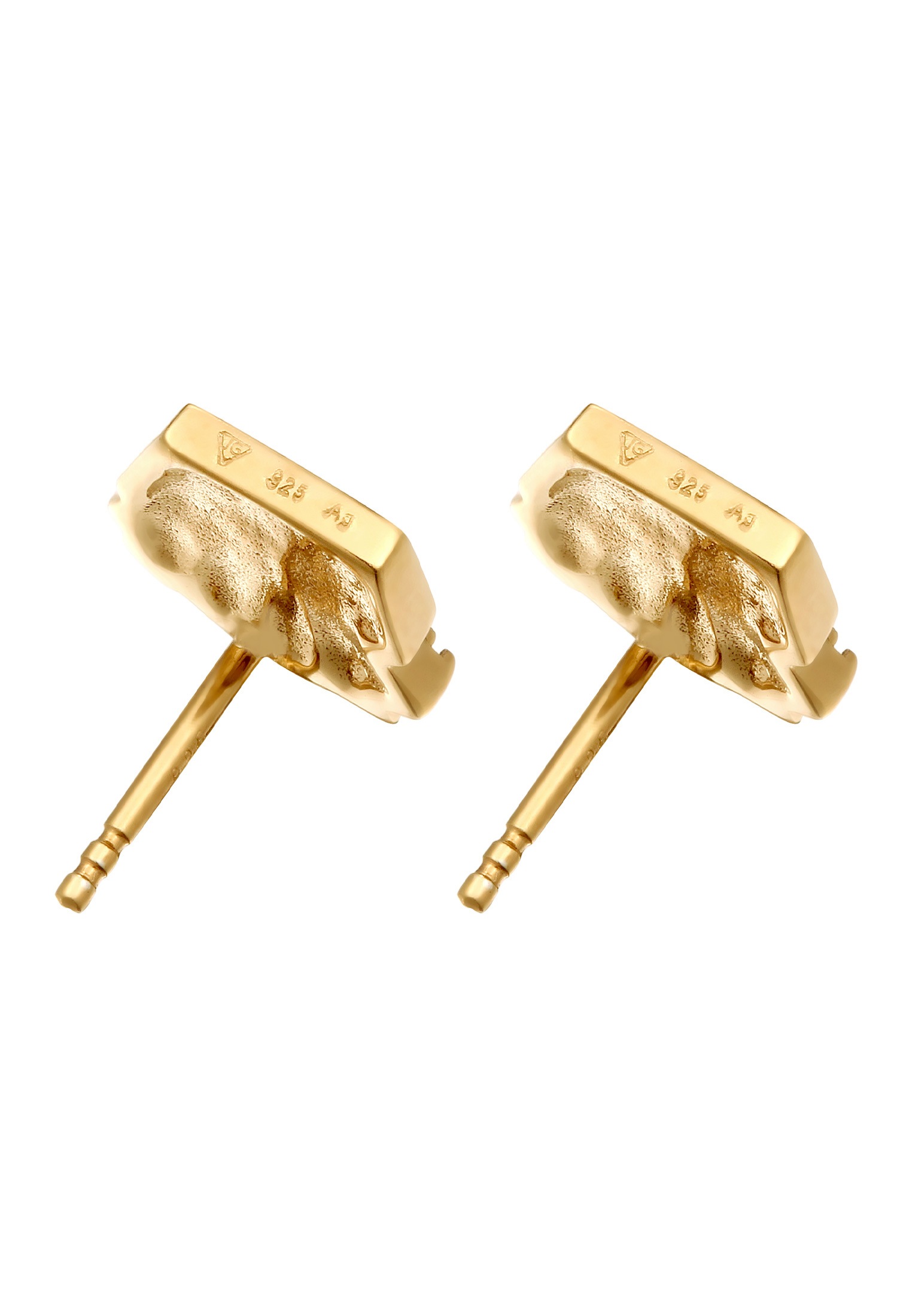 Elli Paar Ohrstecker »Ohrringe Ohrstecker Pommes Glas Kristalle Weiß 925 Sterling Silber vergoldet«