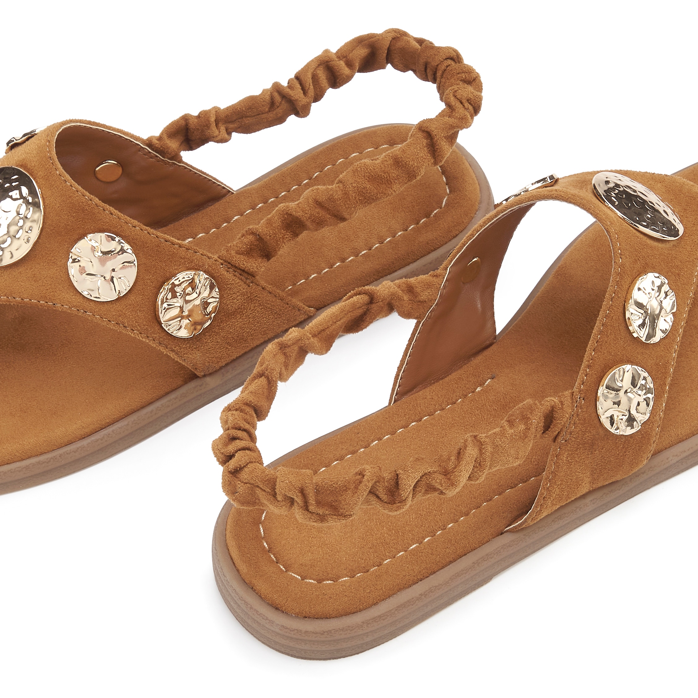 LASCANA Zehentrenner »Sommerschuh, offener Schuh, Sandalette, Sandale«  mit goldfarbenen Schmuckelementen VEGAN