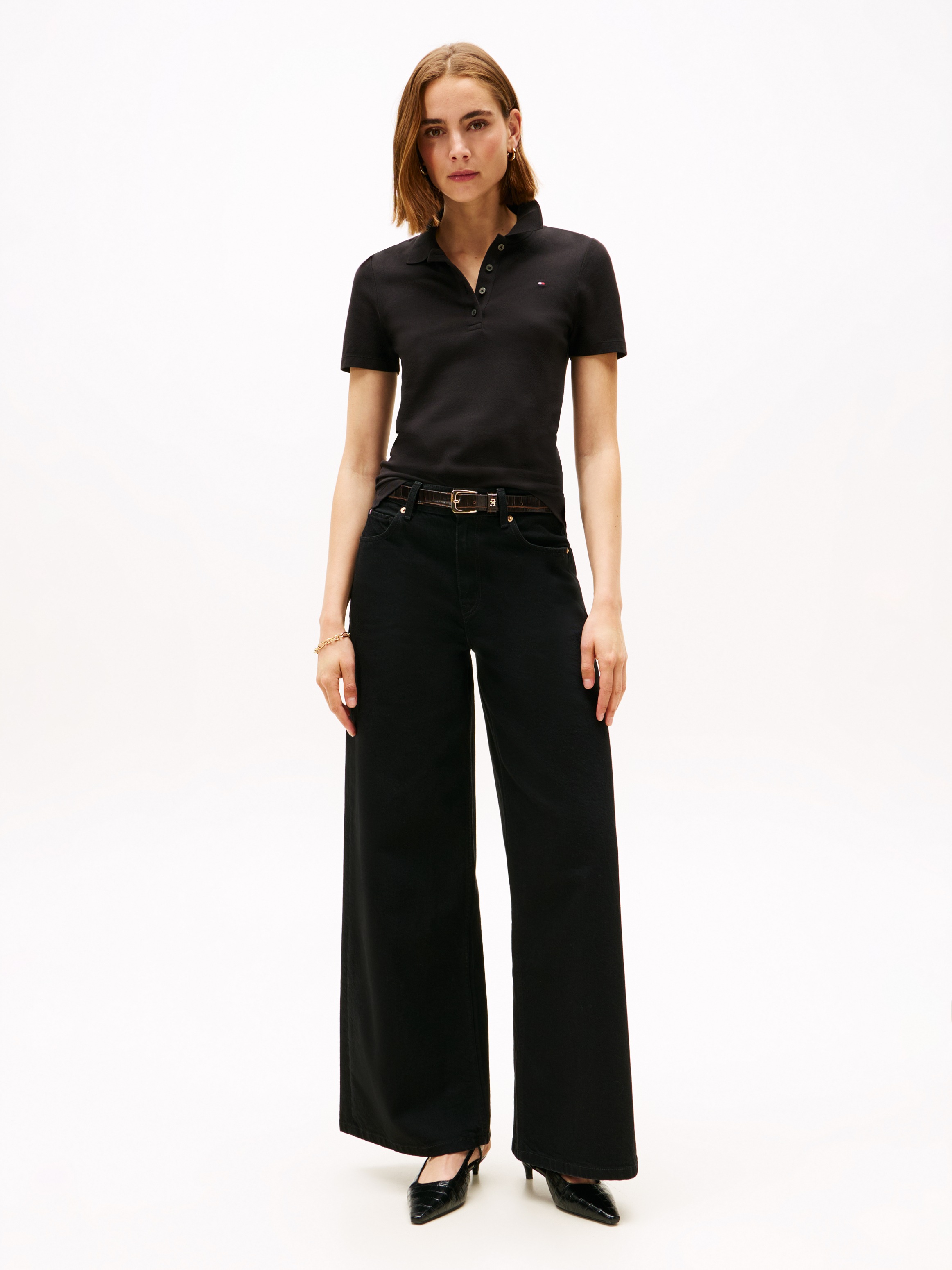 Tommy Hilfiger Poloshirt »1985 Slim Fit Pique Premium« mit Logostickerei, mit Seitenschlitzen