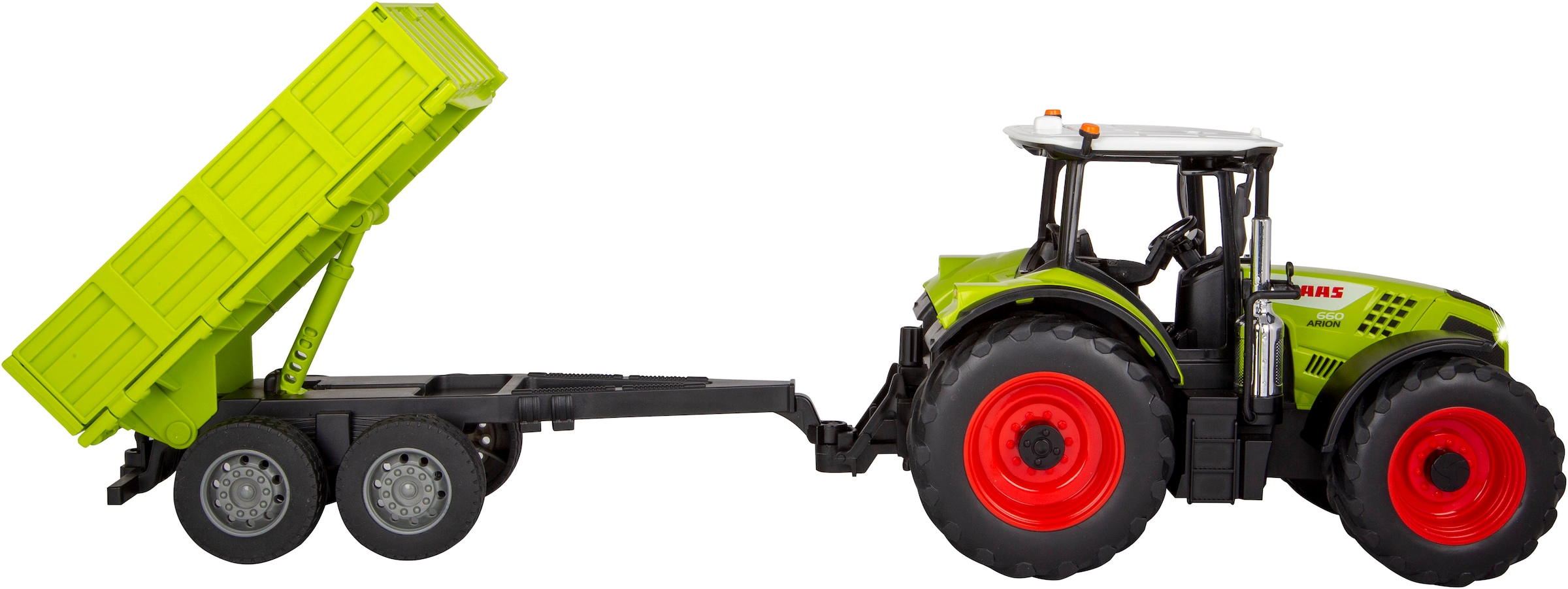 Jamara RC-Traktor »Claas Arion 660 mit Kippanhänger 1:24 2,4GHz«, mit LED Licht