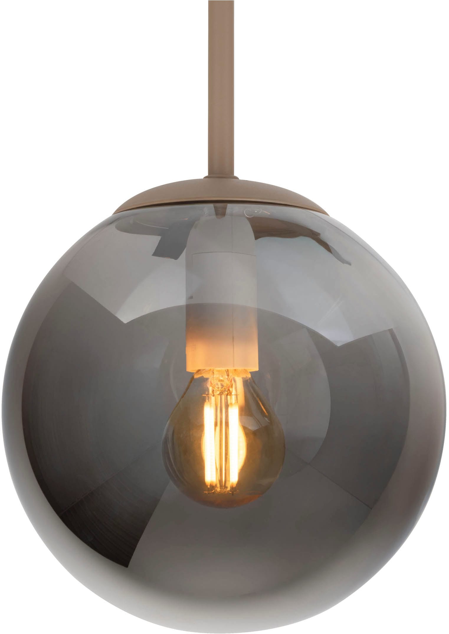 my home Pendelleuchte »Nymölla« E14 1 Stk. 5 Glaskugeln mit je 1x E14 exkl., Gestell eckig beige matt