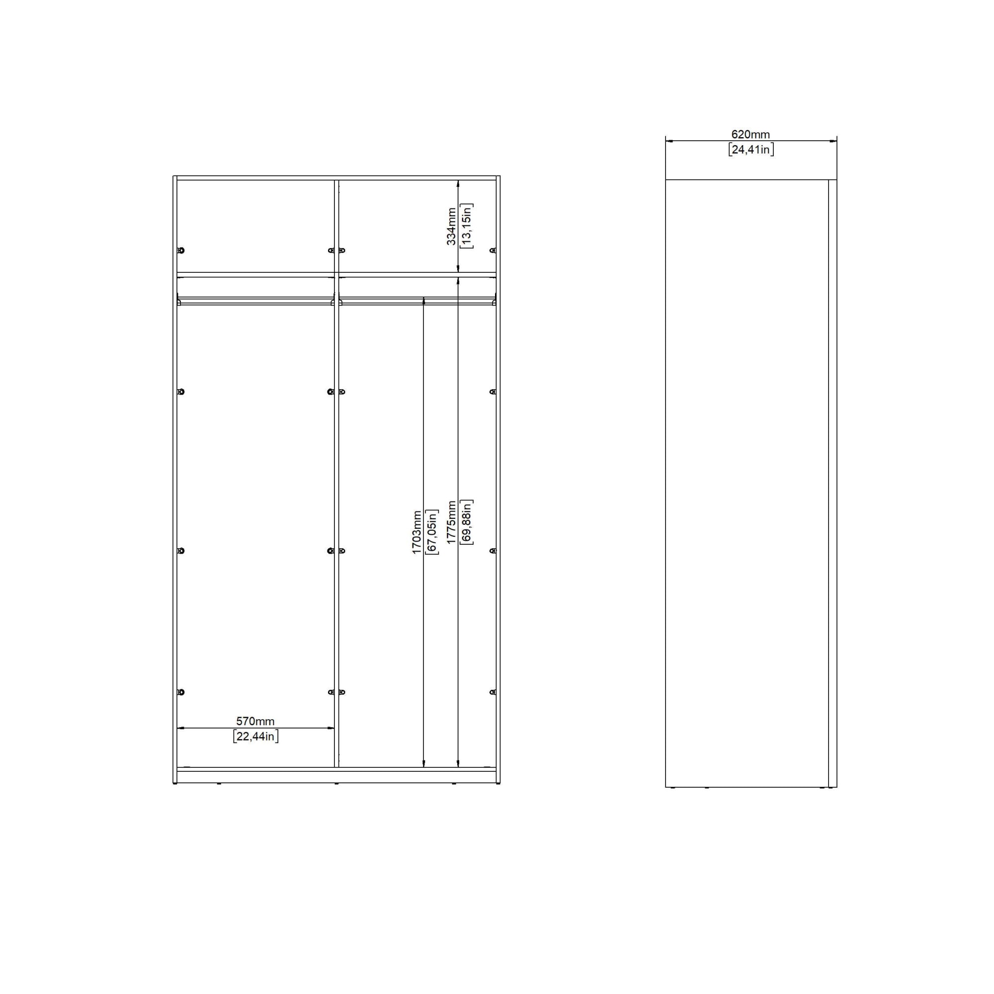 Home affaire Schwebetürenschrank »Como, Kleiderschrank, Schlafzimmerschrank« 1 Schwebetür, 1 Spiegelschiebetür, Kleiderstange, Einlegeboden
