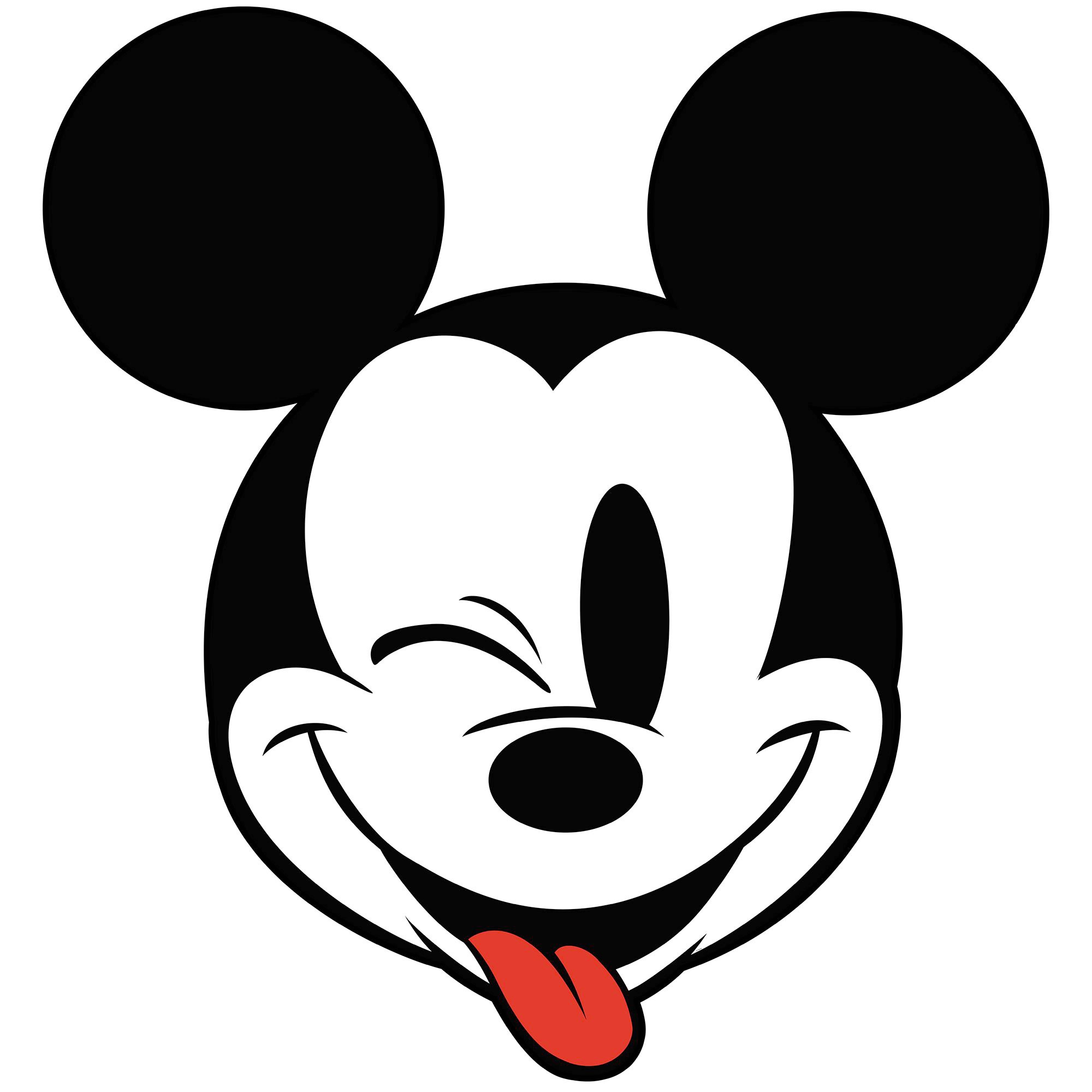 Komar Fototapete »Mickey Head Optimism«, 125x125 cm (Breite x Höhe), rund und selbstklebend