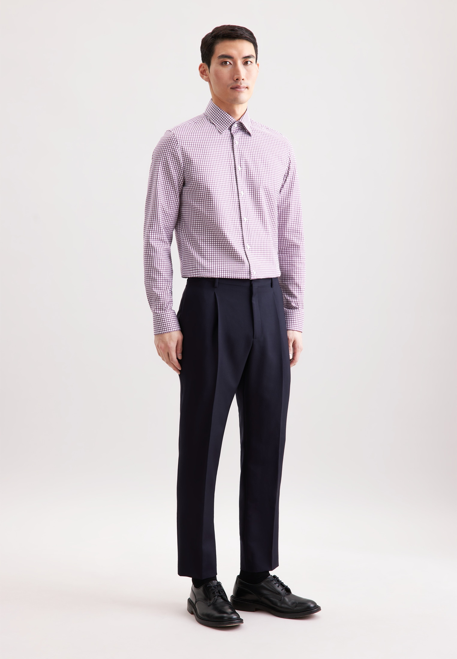 seidensticker Businesshemd »Schwarze Rose« Slim 1/1 Covered-Button-Down-Kragen Karo