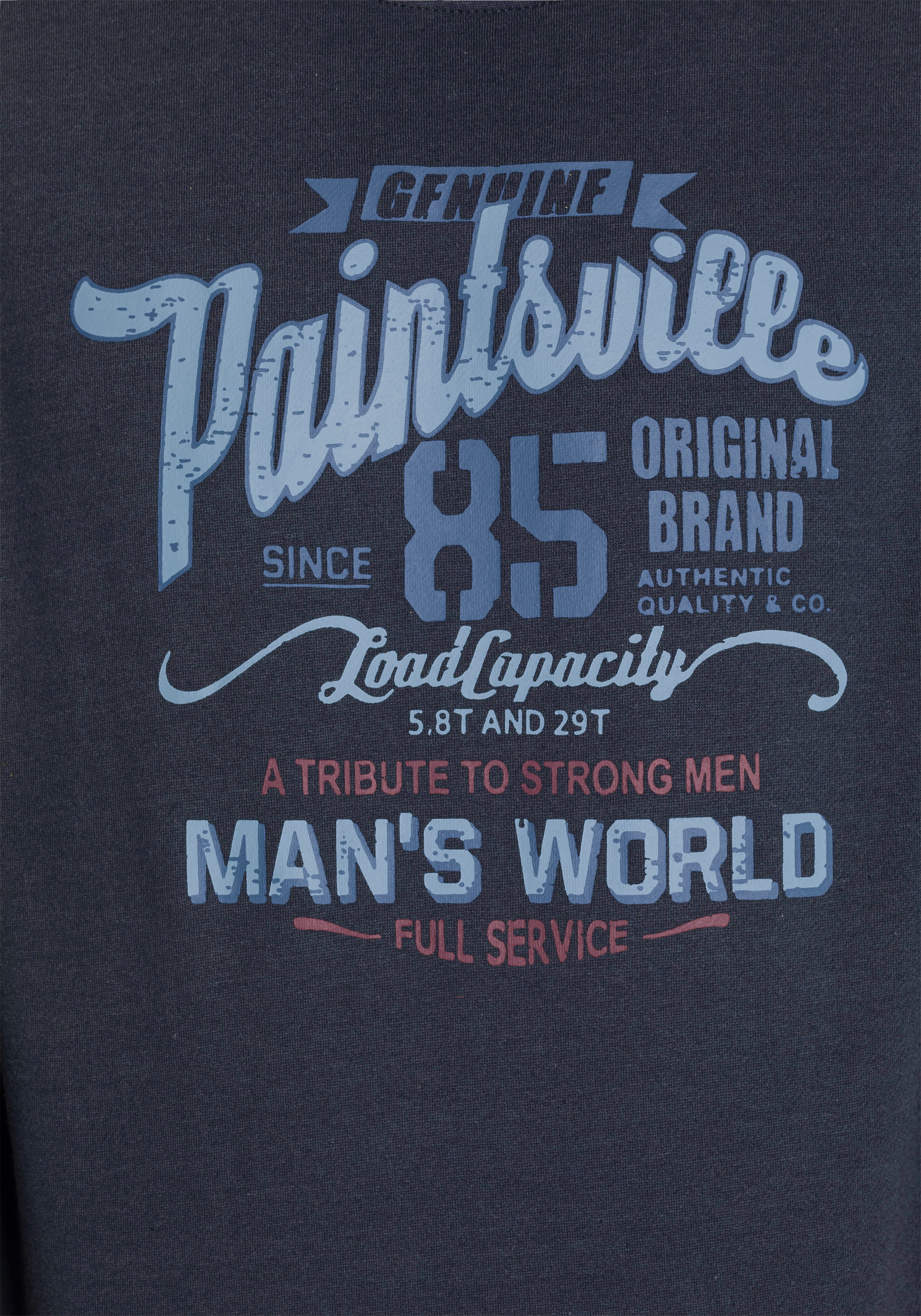 Man's World Sweatshirt, Langarm, lässiger Print, Rundhals, aus Baumwollmischung