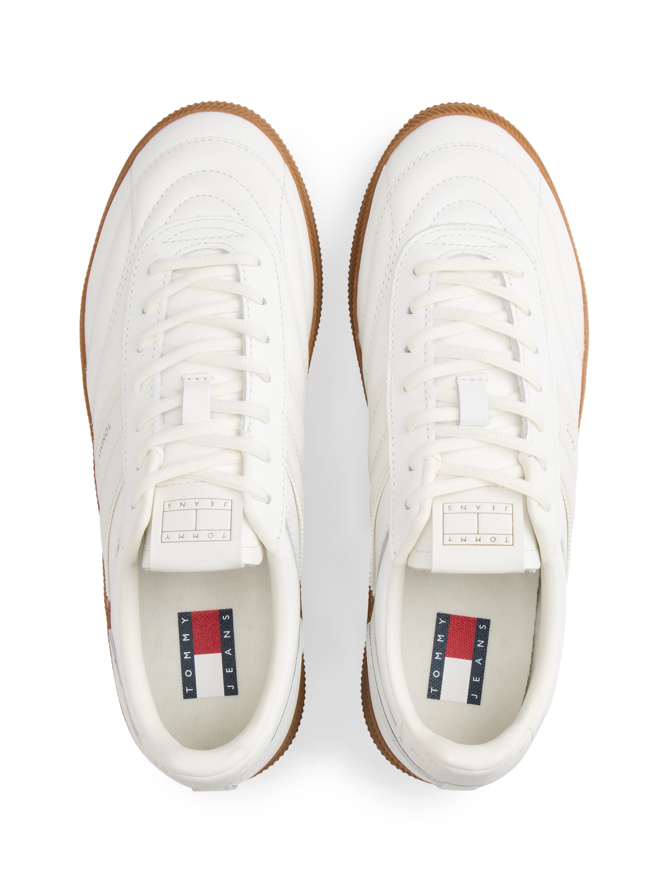 Tommy Jeans Keilsneaker »THE GREENWICH EDGE LEATHER«  Freizeitschuh, Halbschuh, Schnürschuh mit Ziersteppung