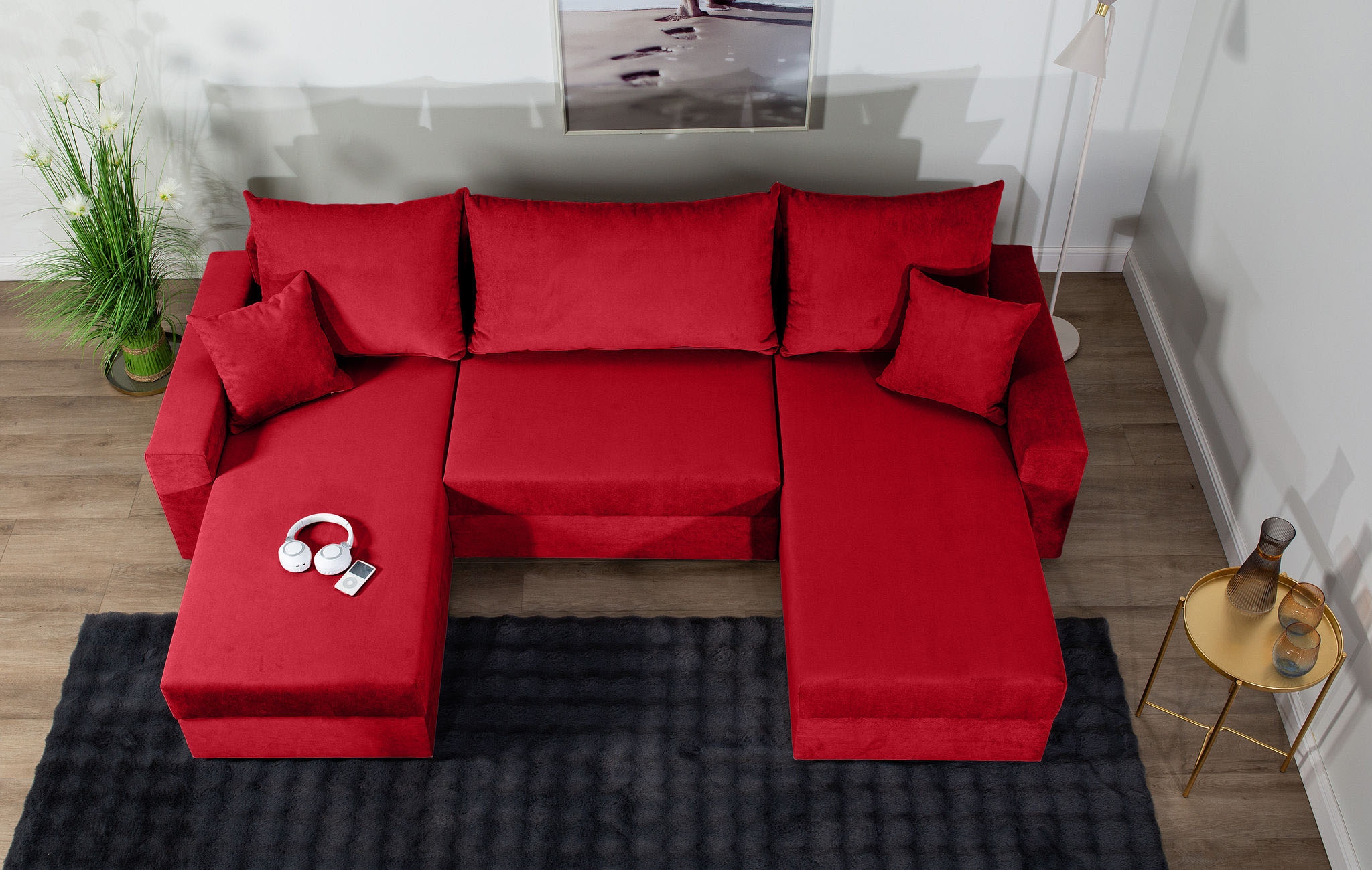 COLLECTION AB Wohnlandschaft »Pico U-Form«, Wohnlandschaft,2 X Ottomane,Polyätherschaum Polsterung