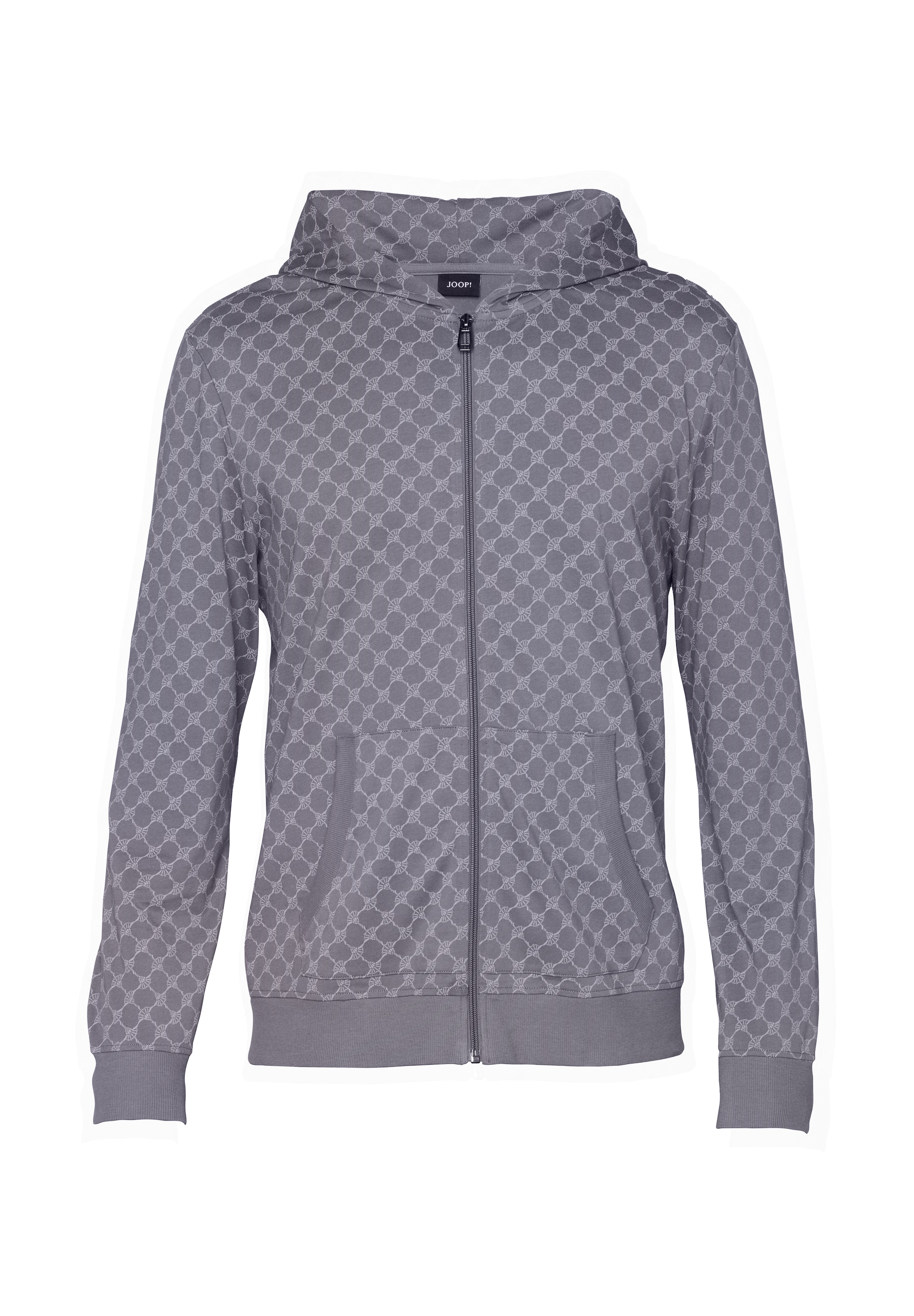 JOOP! Sweatjacke mit Cornflower-Print allover und Kapuze