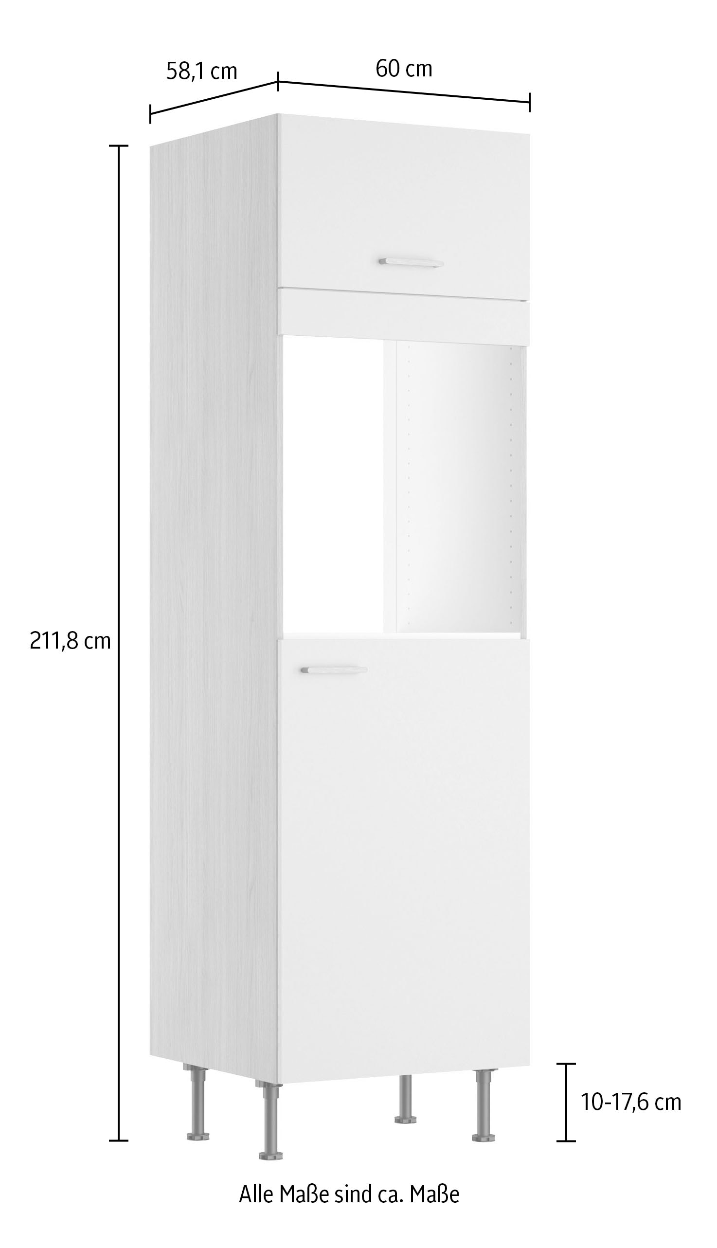 KOCHSTATION Backofen/Kühlumbauschrank »KS-Lucy« Breite 60 cm, mit 1 Tür, 1 Klappe, Soft-Close, höhenverstellbare Füße