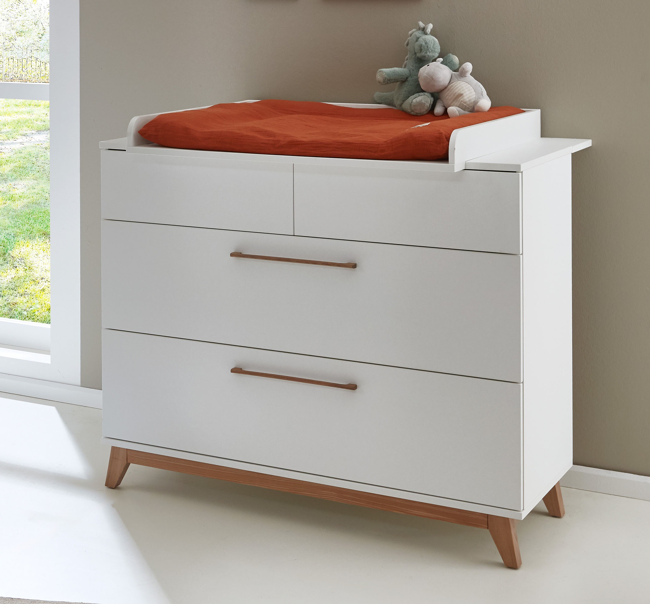 arthur berndt Babymöbel-Set »Babyzimmer Set »Lina« 2-teilig«, (Spar-Set, 2 tlg., Babymöbel-Set »Lina« bestehend aus Kinderbett und Wickelkommode)