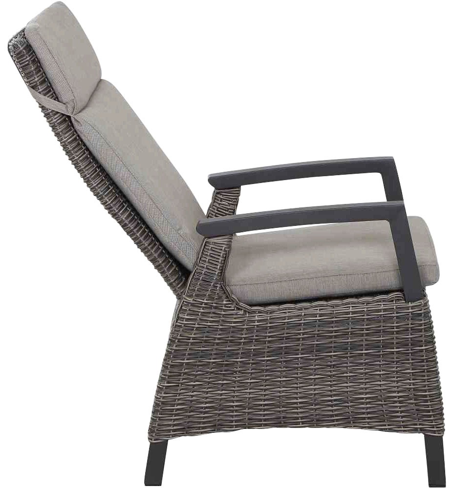 Siena Garden Garten-Essgruppe »Corido«, (5 tlg., 4 Sessel: 76x62x109 cm, Tisch Sincro: 200/260x100x77 cm), Aluminium, Keramik, verstellbar, ausziehbar, Inkl. Auflagen