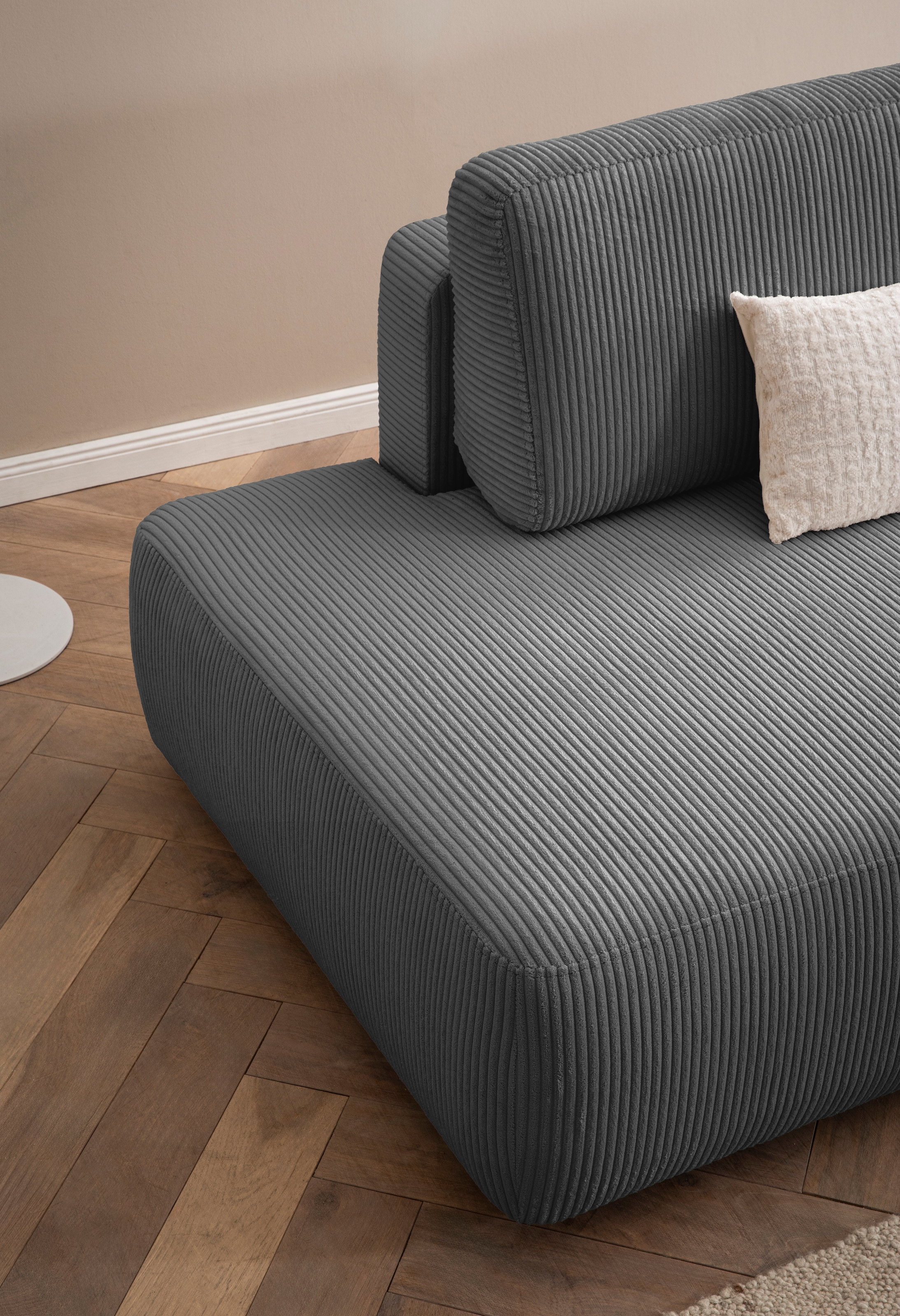 Home affaire Ecksofa »TORGE, Schlafsofa Cord, Samtvelours u. Strukur fein, Couch in L-Form« Schlaffunktion und Bettkasten, Liegefläche: 210x125 cm, neues Design