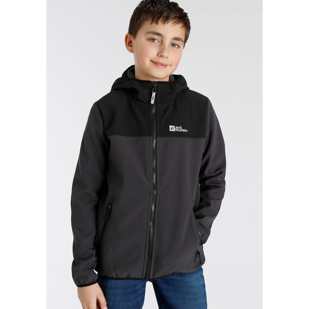 Jack Wolfskin Softshelljacke »FOURWINDS JACKET KIDS«, mit Kapuze