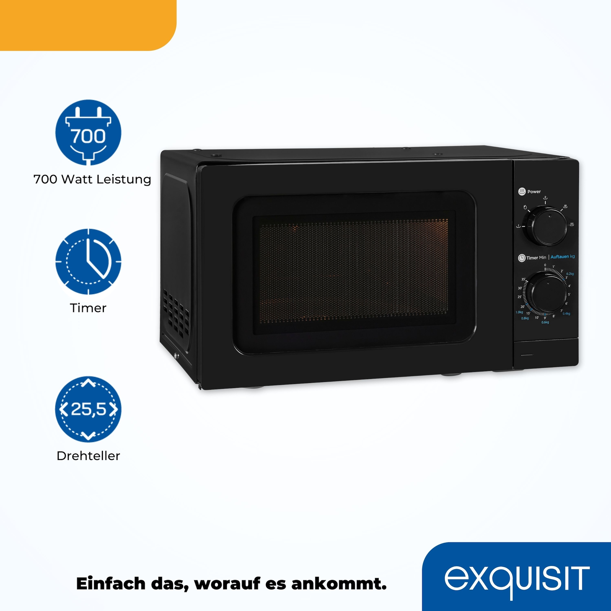 exquisit Mikrowelle »WP 700 J17-3 sw«, Mikrowelle, 700 W